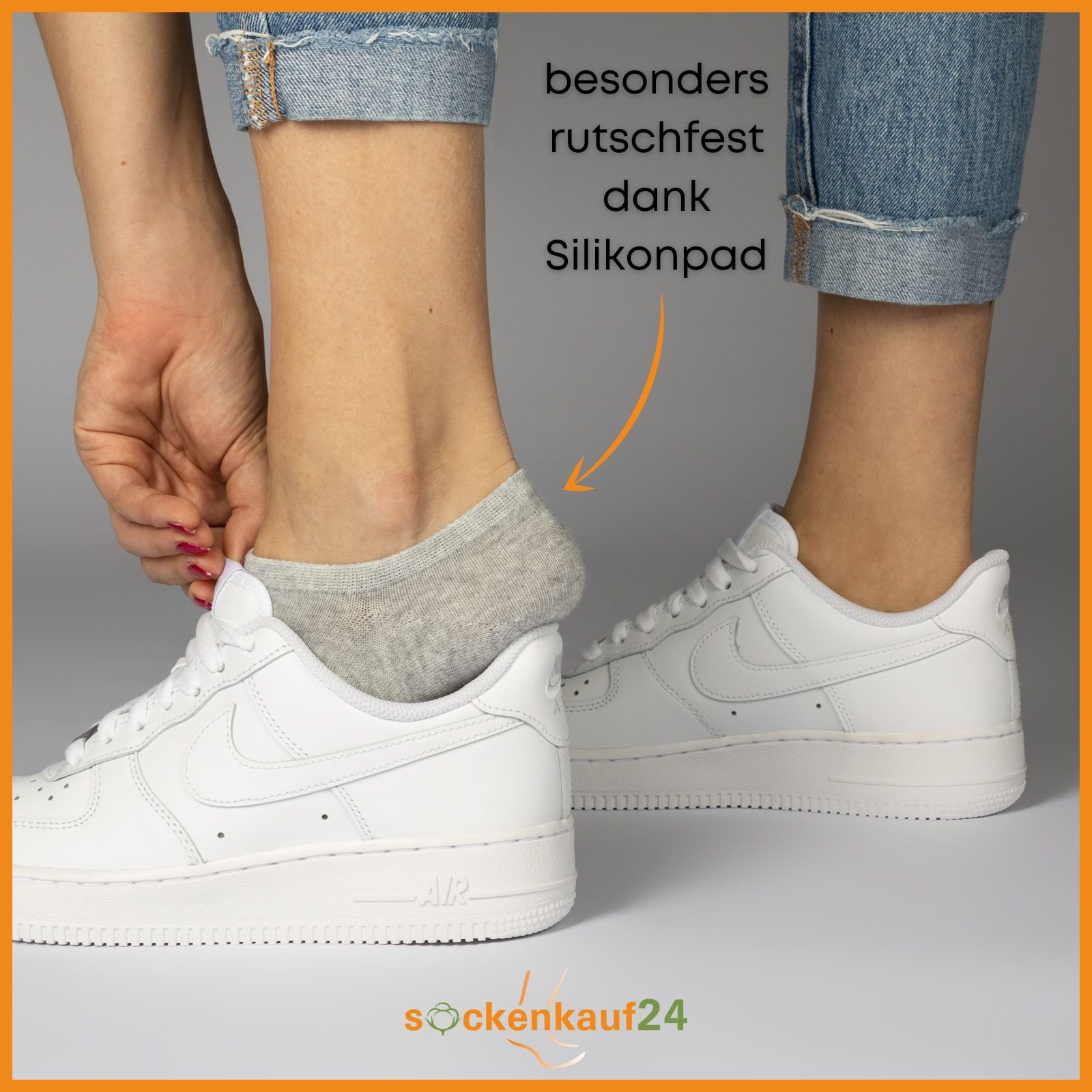 sockenkauf24 Sneakersocken 20 Paar Füßlinge Damen&Herren mit Silikon tief ausgeschnitten