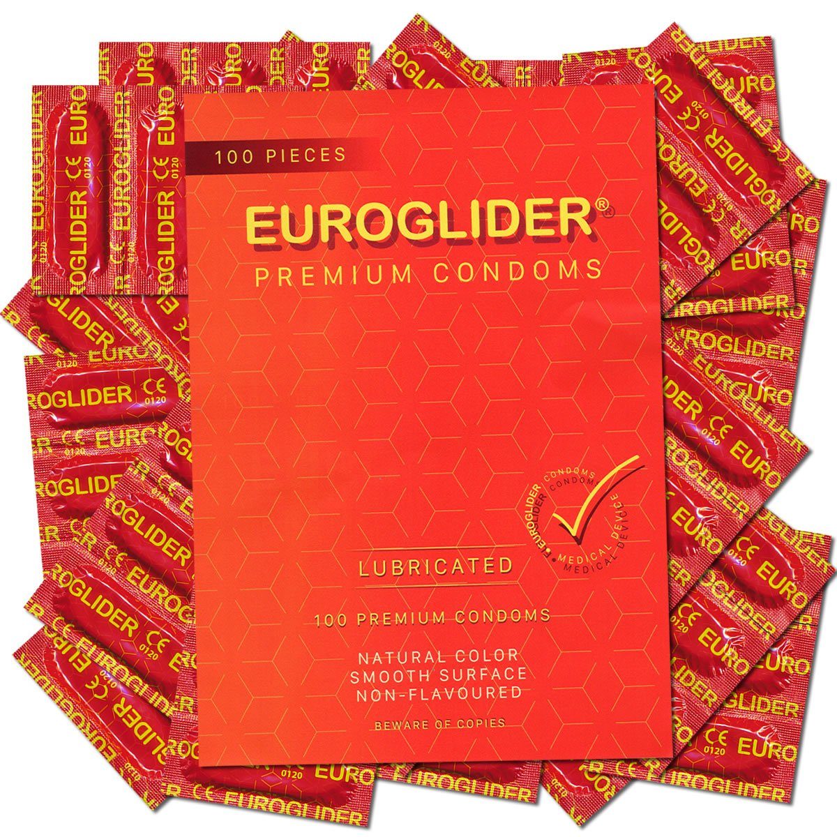 Euroglider Kondome Premium Condoms - strapazierfähige Profi-Kondome hohe Qualität, sicher und zuverlässig, Packung mit, 100 St., hervorragendes Preis-Leistungsverhältnis, für professionelle Ansprüche geeignet