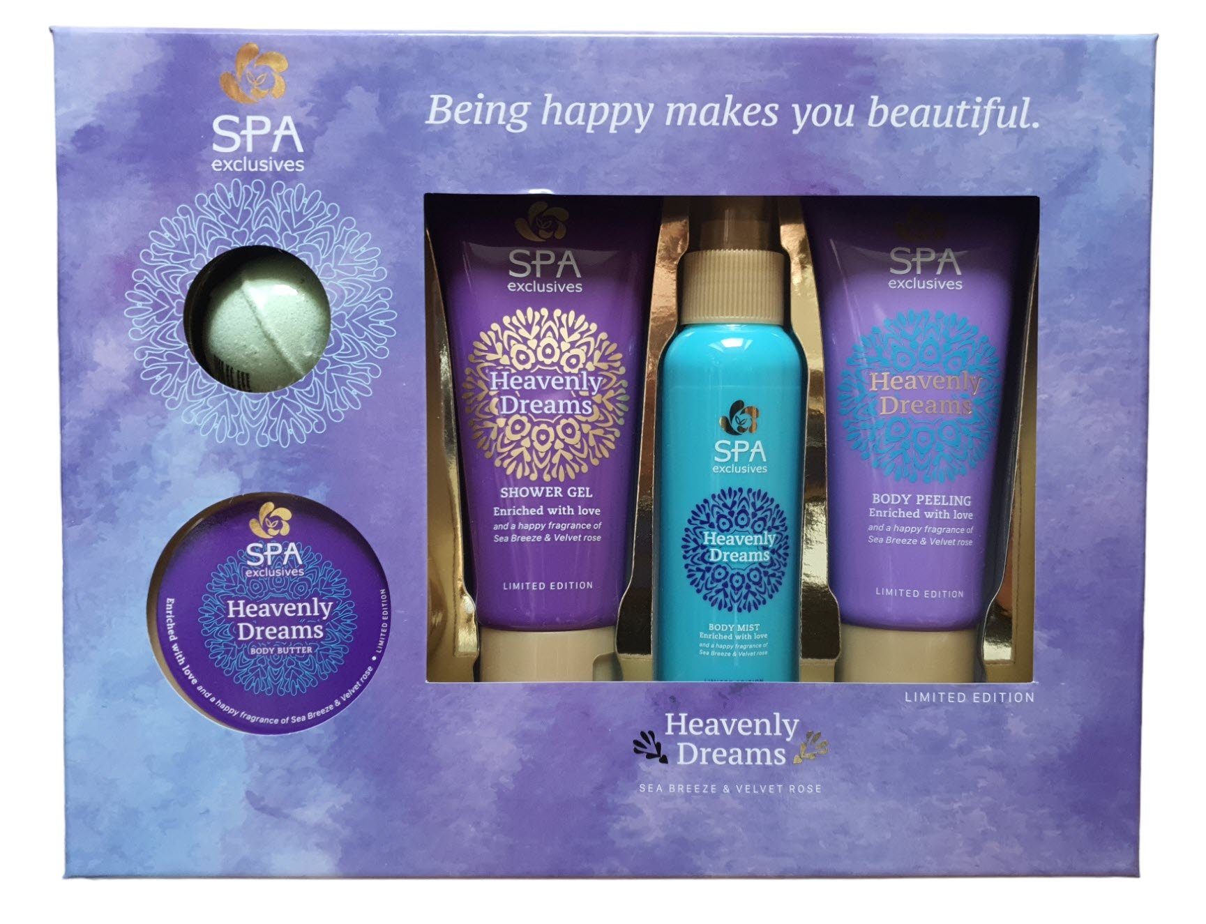 Feuchtigkeitspflege-Set 5 tlg. tlg., für Dreams 5 Geschenkset exclusives 5-tlg. Damen Spa Heavenly Spectrum