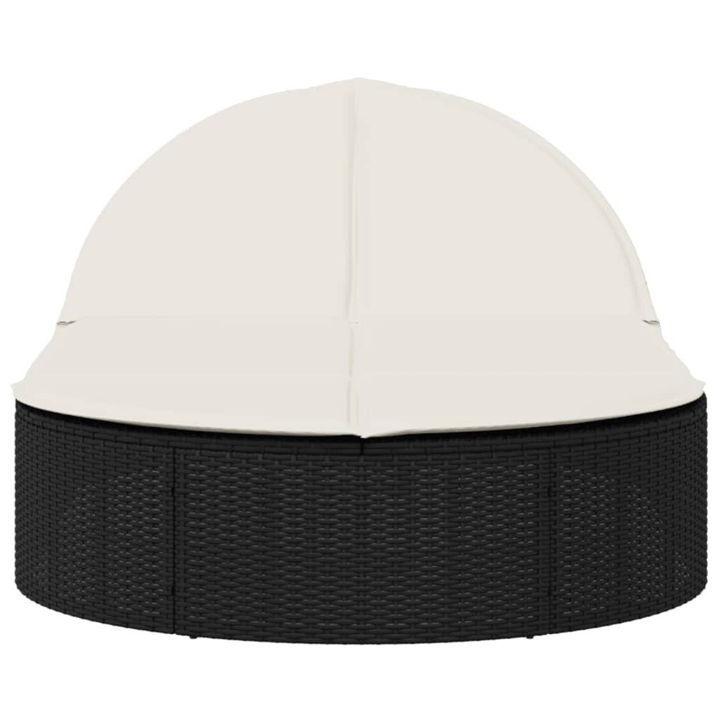 vidaXL Gartenliege Doppel-Sonnenliege mit Kissen Schwarz günstig online kaufen