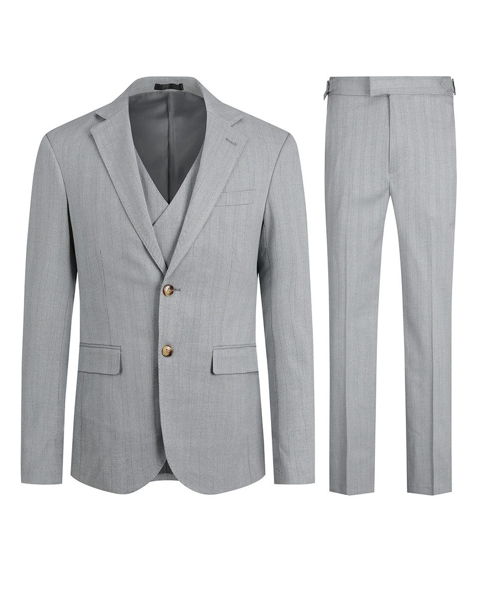 Allthemen Anzug (3 tlg) Herren Anzug Gestreift im Slim Fit Anzüge für Busin günstig online kaufen