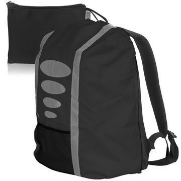 EAZY CASE Rucksack-Regenschutz Reflektor-Überzug Schutzhülle Uni, Reflektor Regenhülle Backpack Überzug Regenschutz Schulranzen Schwarz