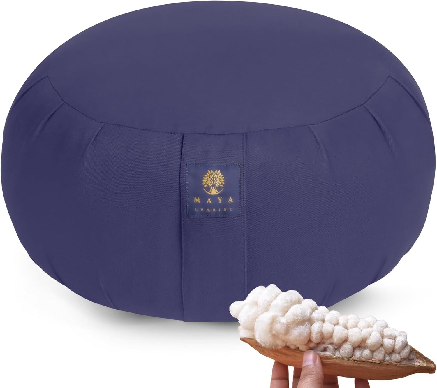 Maya Lumbini Meditationskissen Meditationskissen Zafu rund mit komfortabler Kapokfüllung