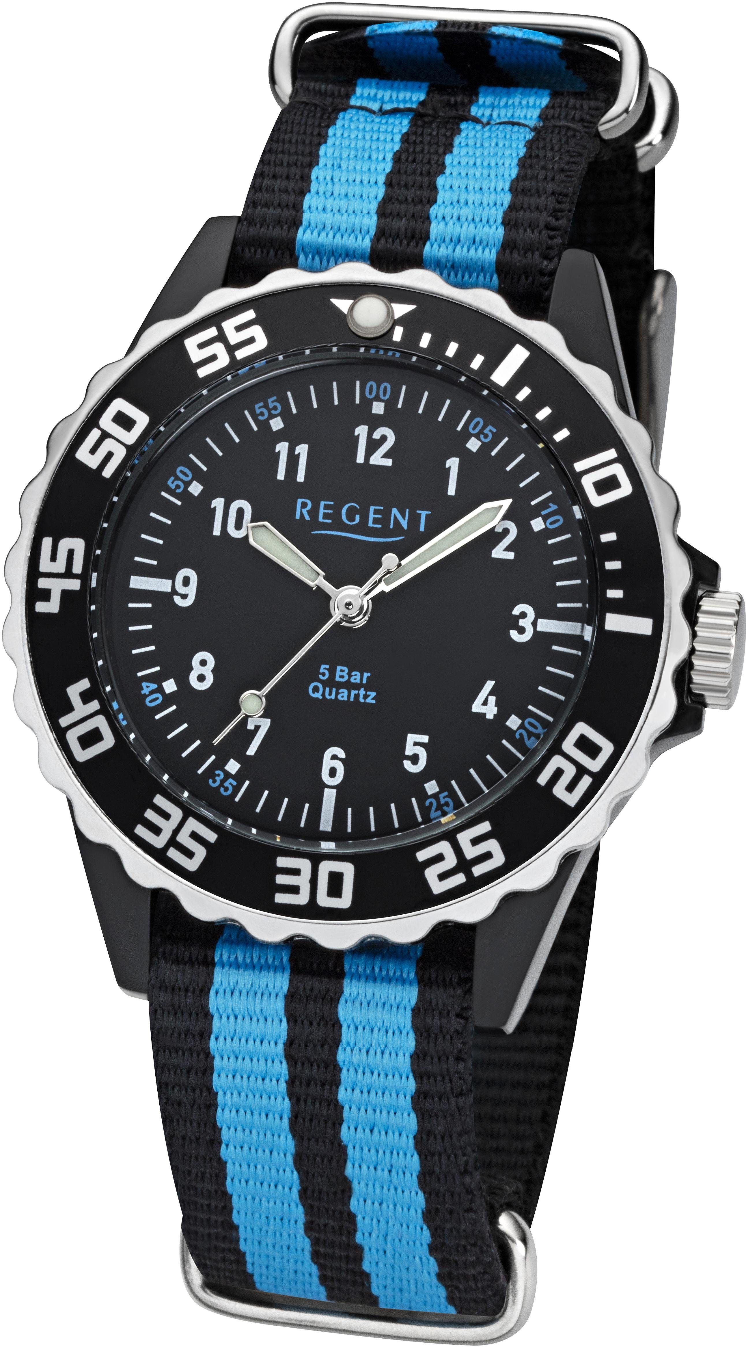 Regent Quarzuhr F-1126, 31026614, Armbanduhr, Kinderuhr, Lernuhr, Jungen, Schulanfang, Geschenkidee