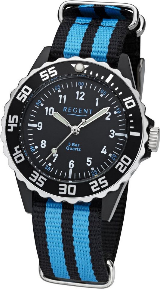 Regent Quarzuhr F-1126, 31026614, Armbanduhr, Kinderuhr, Lernuhr, Jungen, Schulanfang, Geschenkidee
