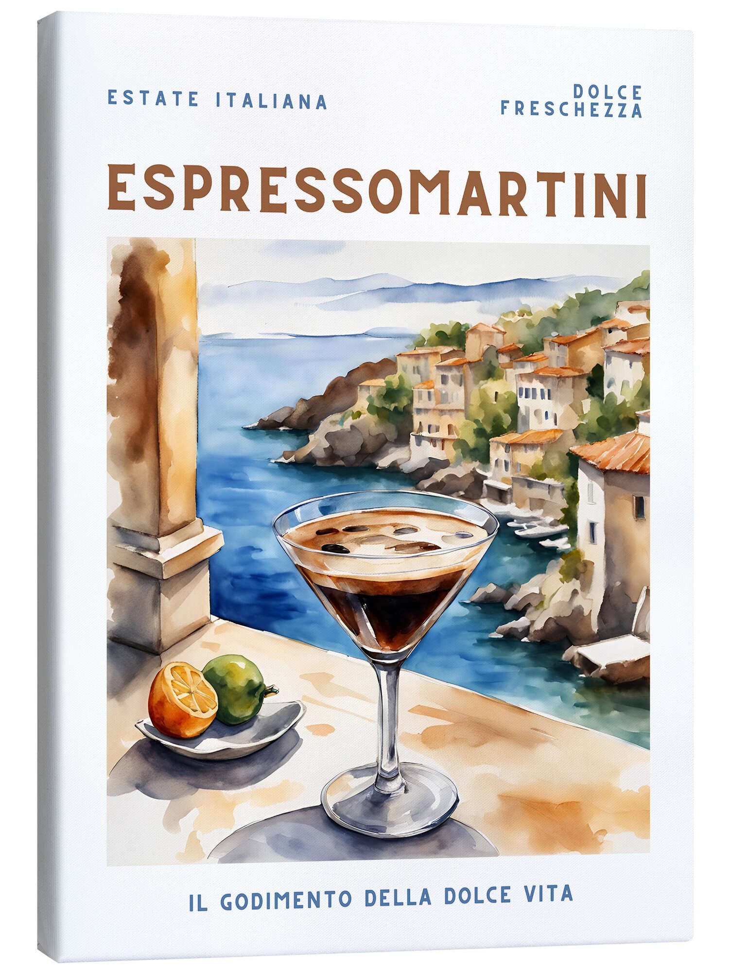 Posterlounge Wandbild Espresso Martini - Estate Italiana, Ohkimiko, erhältlich als Poster, Leinwandbild, Wandsticker oder Acrylglasbild