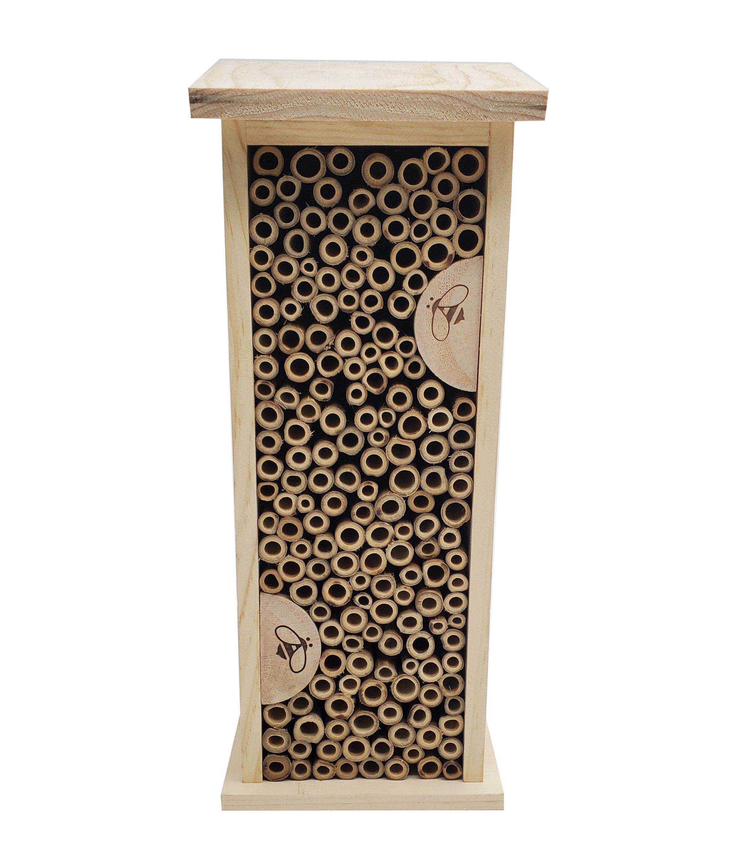 Dehner Insektenhotel Natura Premium Felica für Wildbienen, 14 x 35.5 x 11.5 cm, aus FSC®-zertifiziertem Kiefernholz
