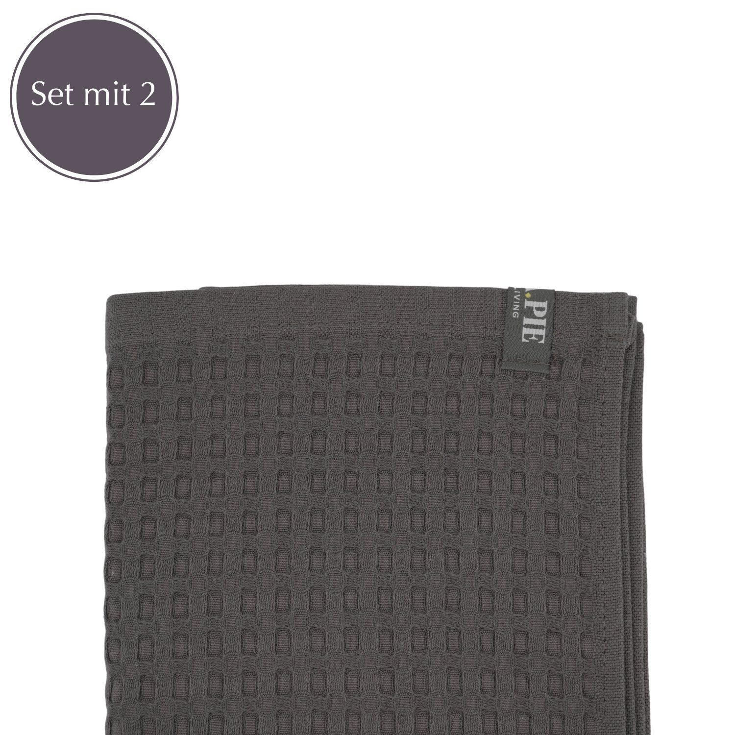 AGA.PIE Handtuch Set Bambus Lyocell Handtuch, 30x50cm, (Set, 2-tlg), Waffeldesign, Waffelpique