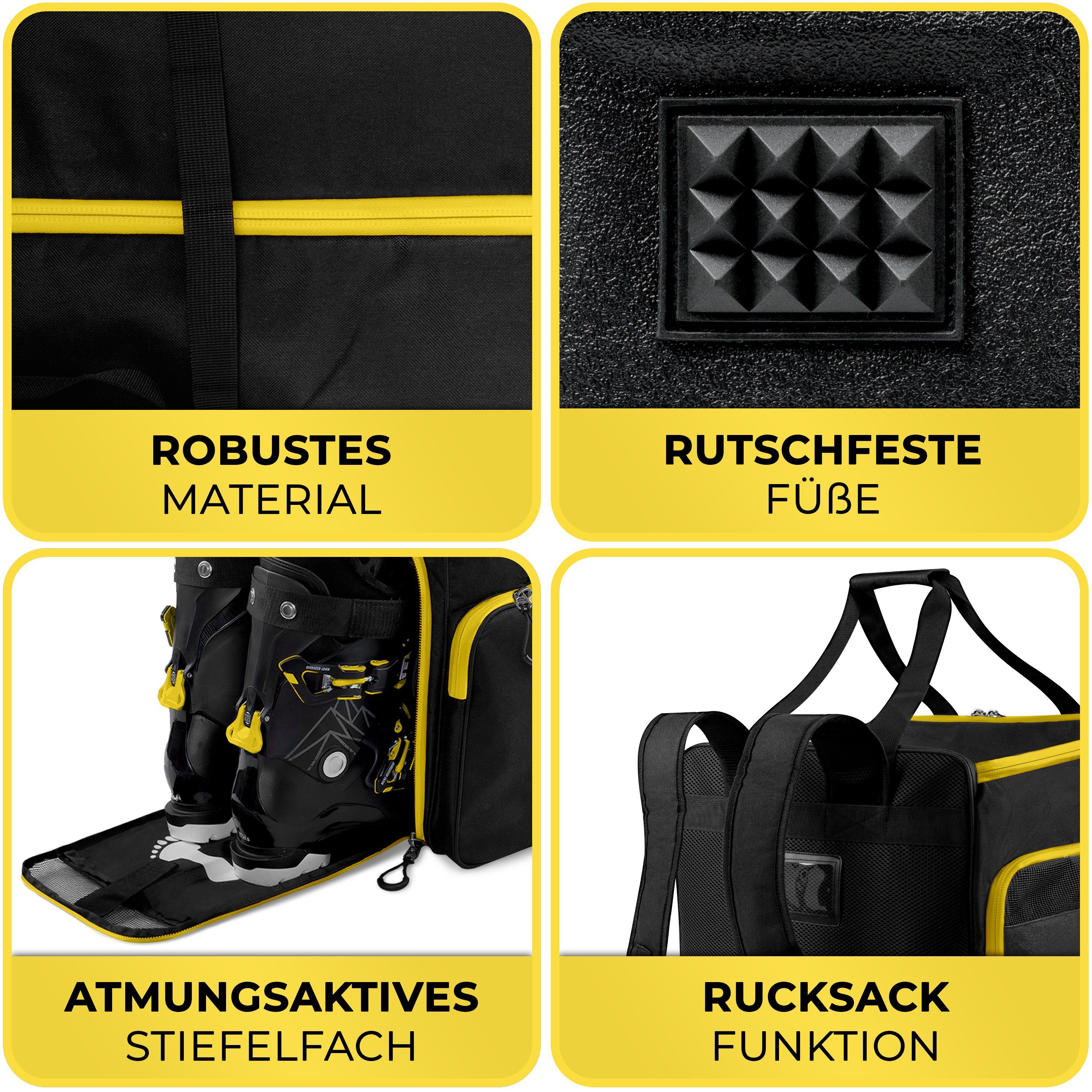 Styngard Skitasche SÖLDEN (mit Rucksackfunktion), Skischuhtasche mit Helmfach und belüftetem Stiefelfach [54 L]