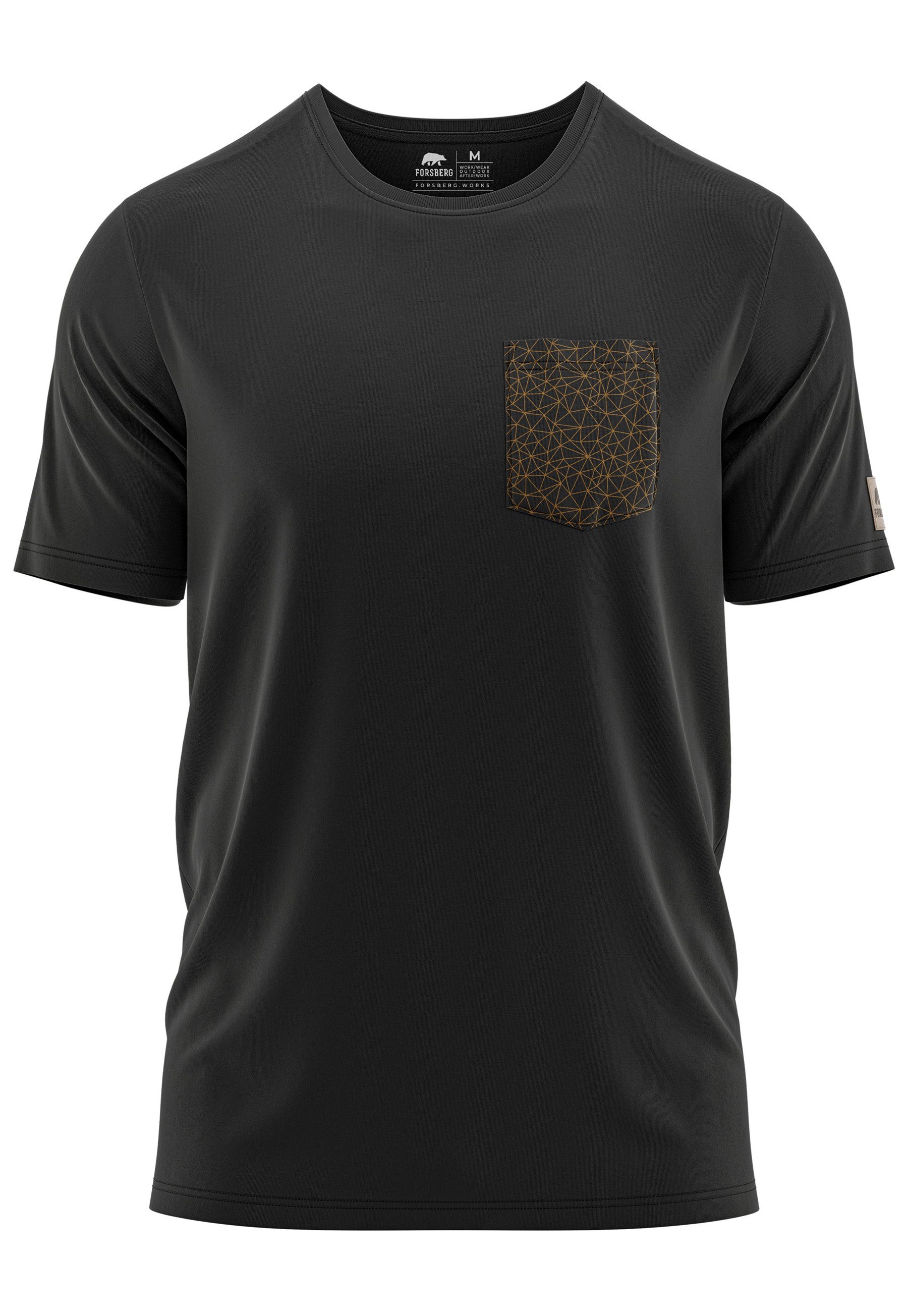 FORSBERG T-Shirt mit Brusttasche im Polygondesign günstig online kaufen