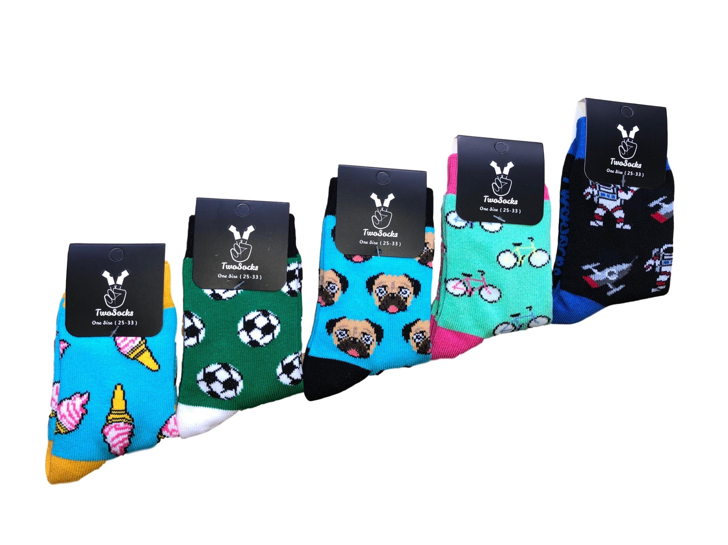 TwoSocks Freizeitsocken Lustige Kindersocken Mädchen, Jungen Шкарпетки, Baumwolle Einheitsgröße