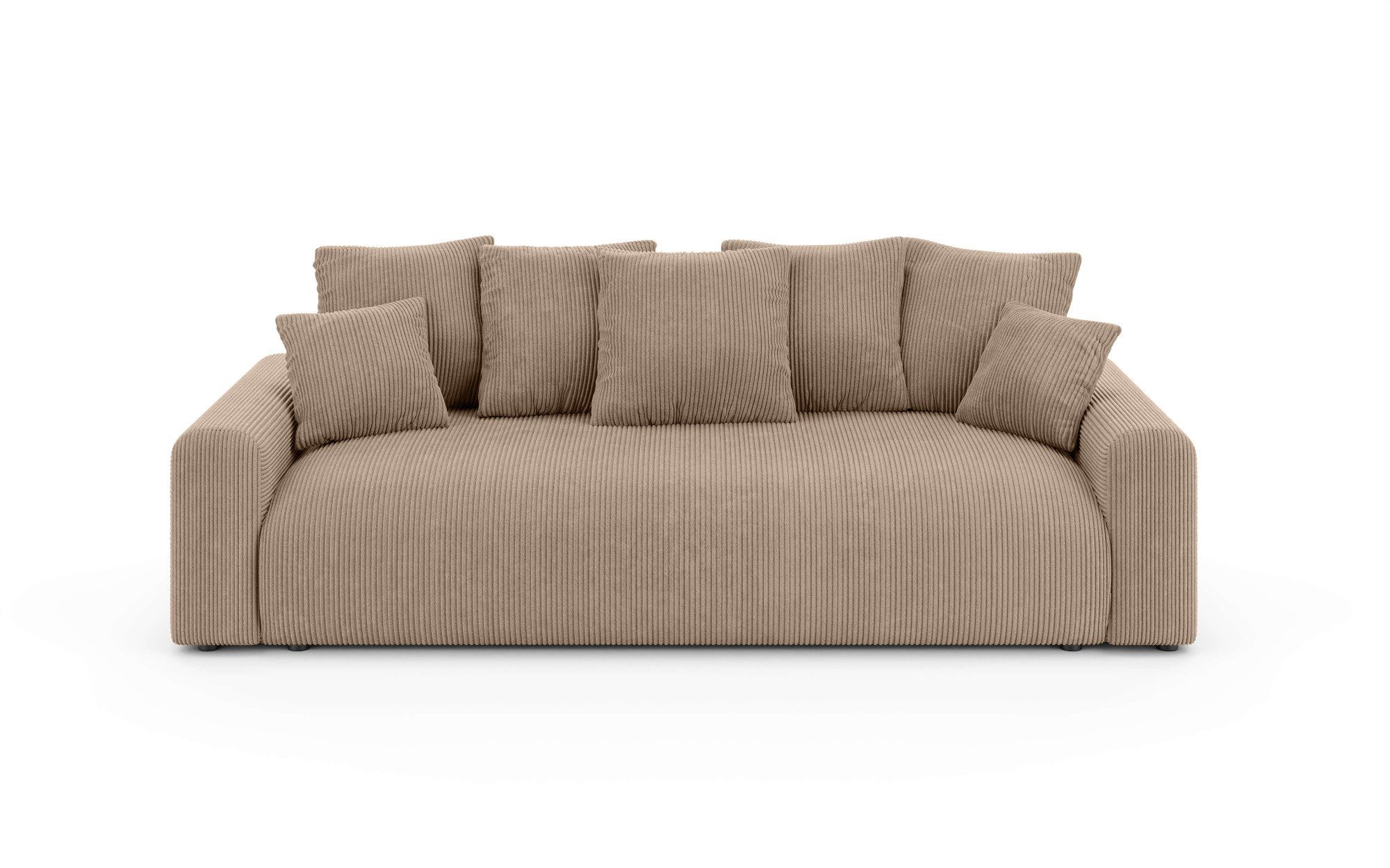 Home affaire Big-Sofa LAKESIDE klein 3-Sitzer Schlafsofa mit Bettkasten, Breite 238 cm, Liegefläche 149x195 cm, hoher Sitzkomfort, Maße B/T/H: 238/98/85cm – Bild 2 von 5