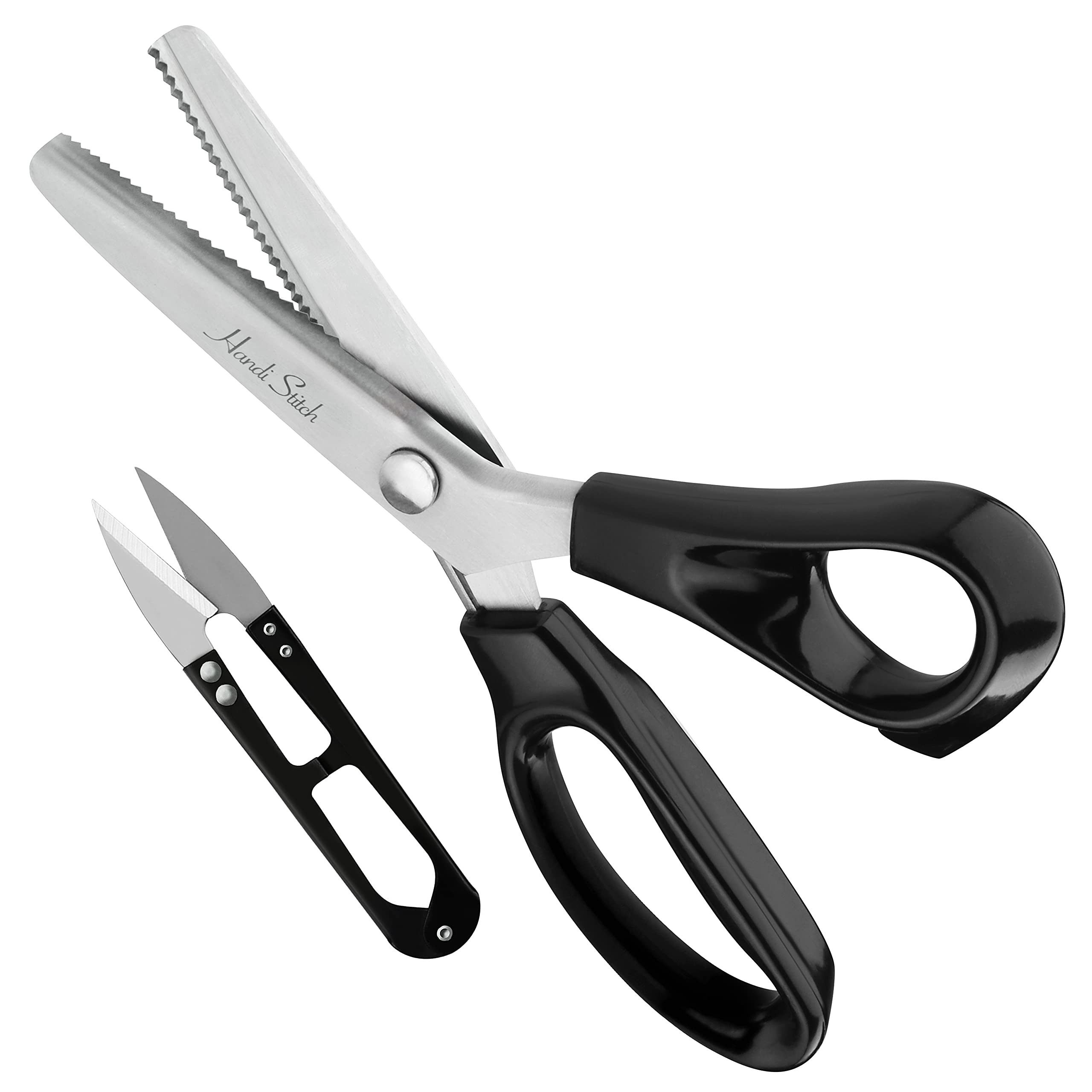 Handi Stitch Stoffscheren 23cm Zackenschere mit Fadenschneider - Präzises Schneiden, (1-tlg)
