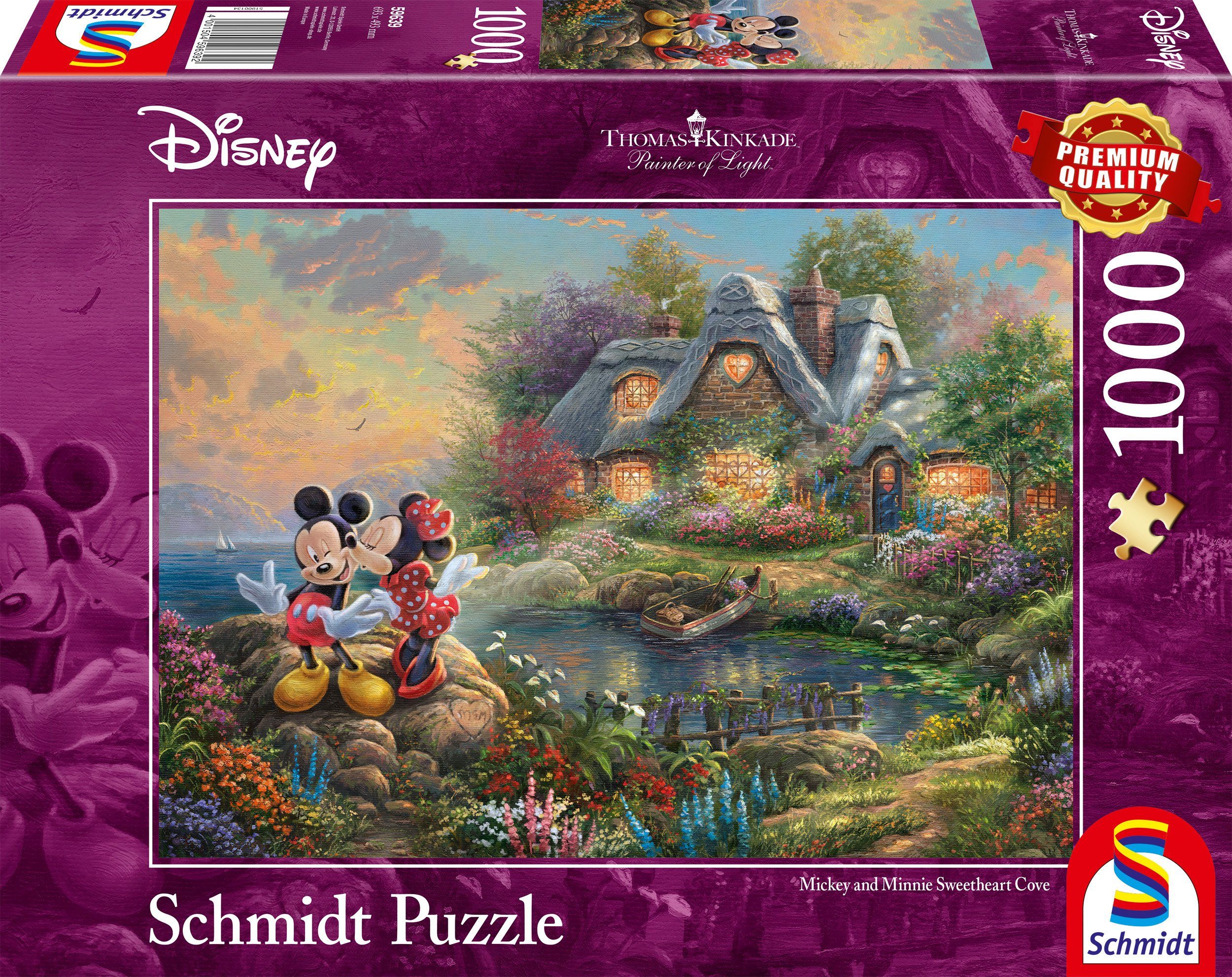Schmidt Spiele Puzzle 1000 Thomas Sweethearts Kinkade Puzzleteile, Mickey Disney, Minnie, &