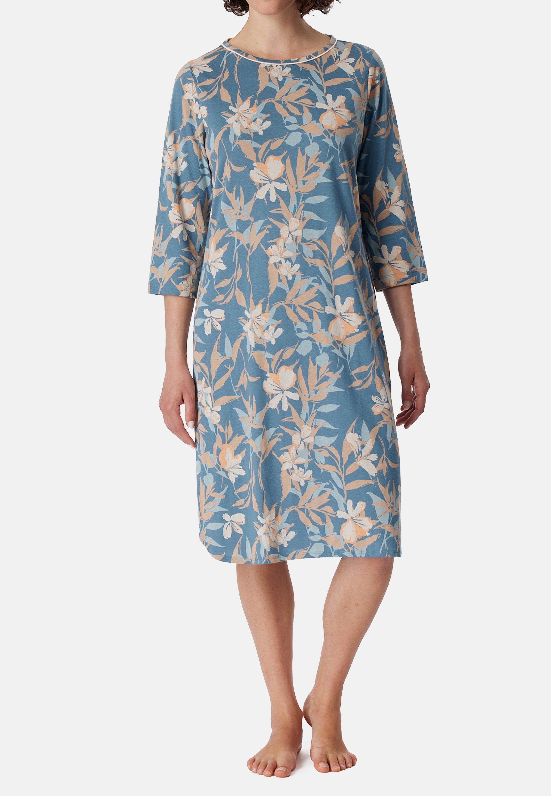 Schiesser Nachthemd Comfort Nightwear (1-tlg) Gesamtlänge Schnitt, Gesamtlänge 100 - Nachthemd Atmungsaktiv cm - Lockerer cm, 100