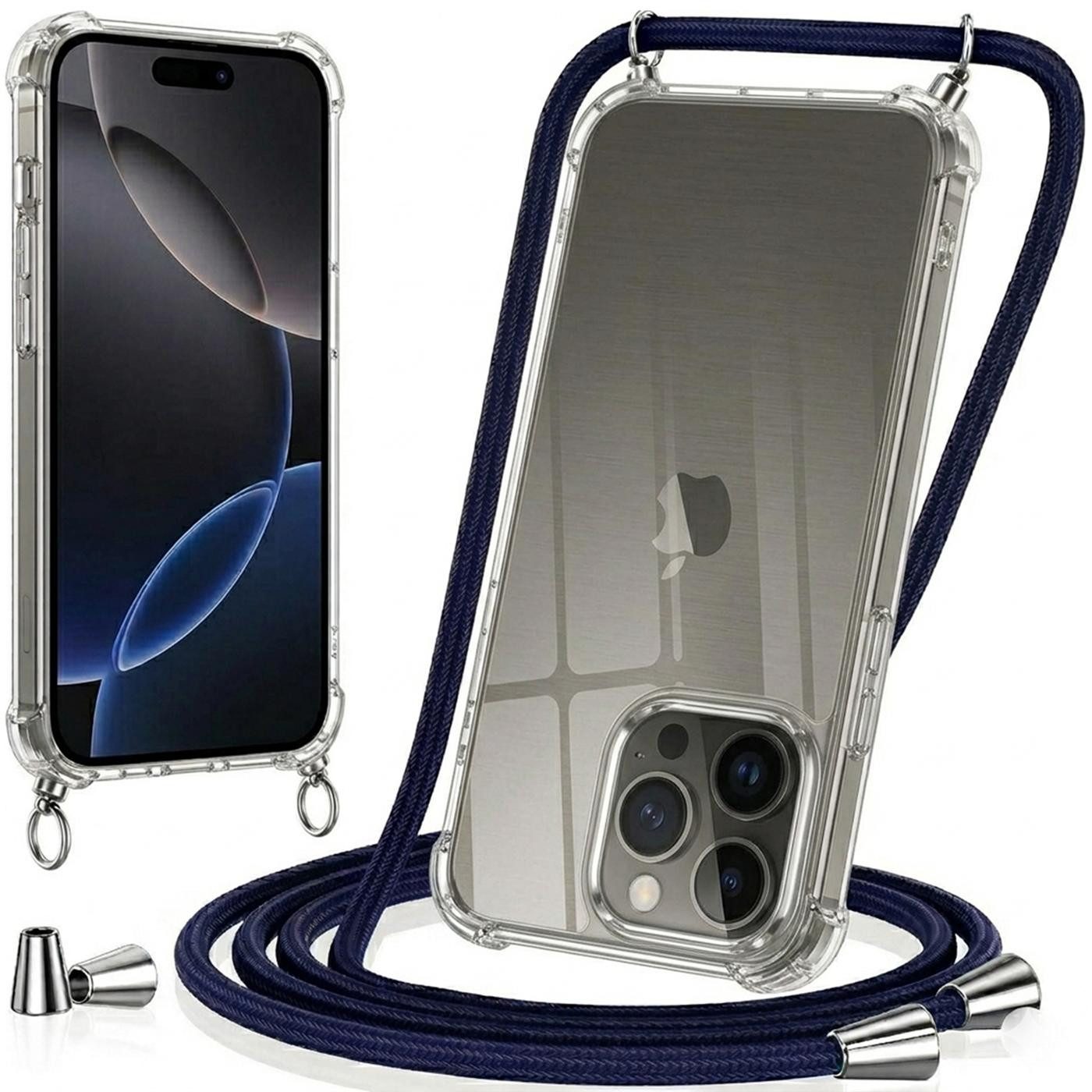 CoolGadget Handykette Handyhülle mit Handyband für Apple iPhone 16 6,1 Zoll, Case zum Umhängen Kette Halsband Kordel mit Hülle für iPhone 16