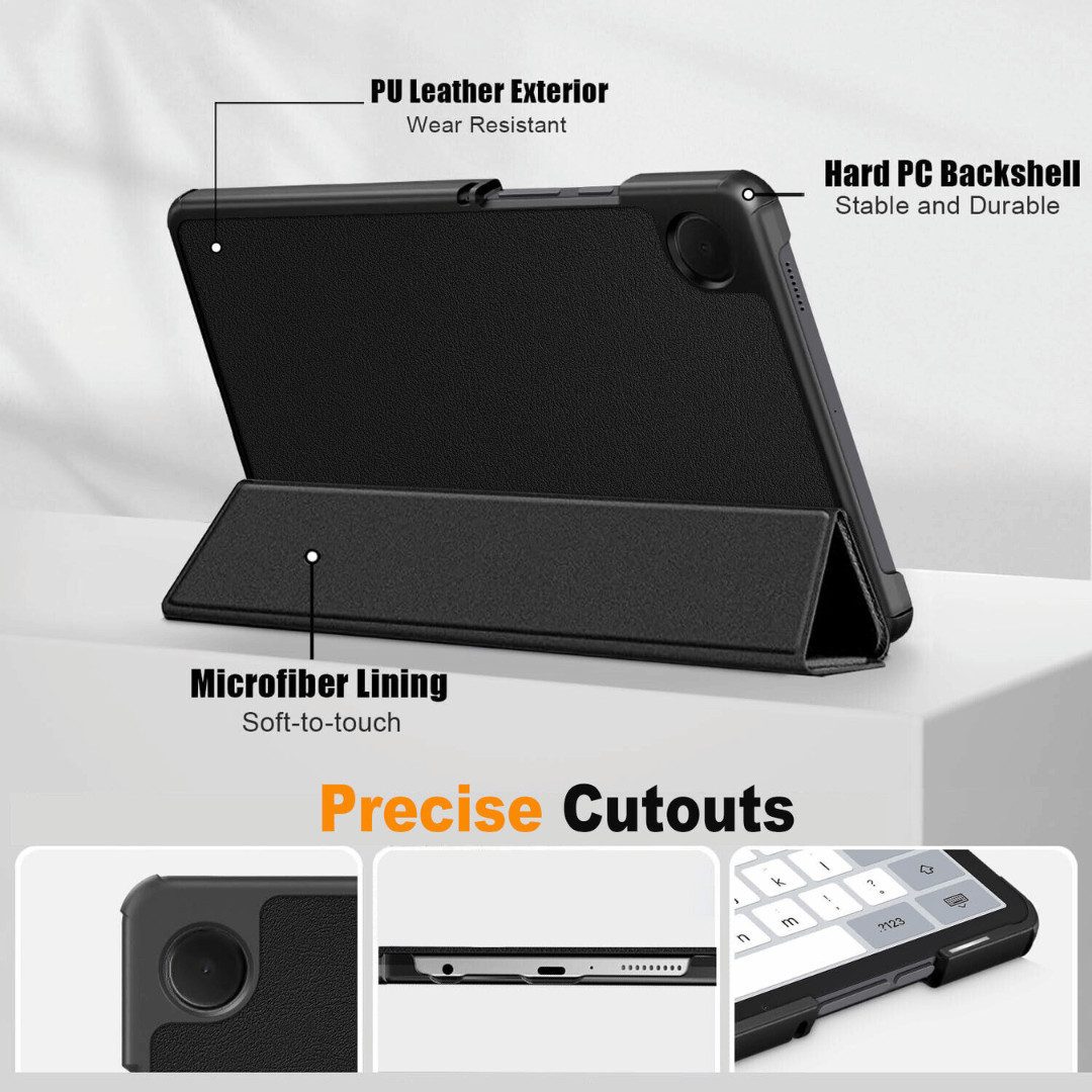 SmartUP Tablet-Hülle für Samsung Galaxy Tab A11 Plus 9H Schutzglas Panzerfolie Klapphülle 11 Zoll, integrierte Standfunktion, integrierter Magnetverschluss