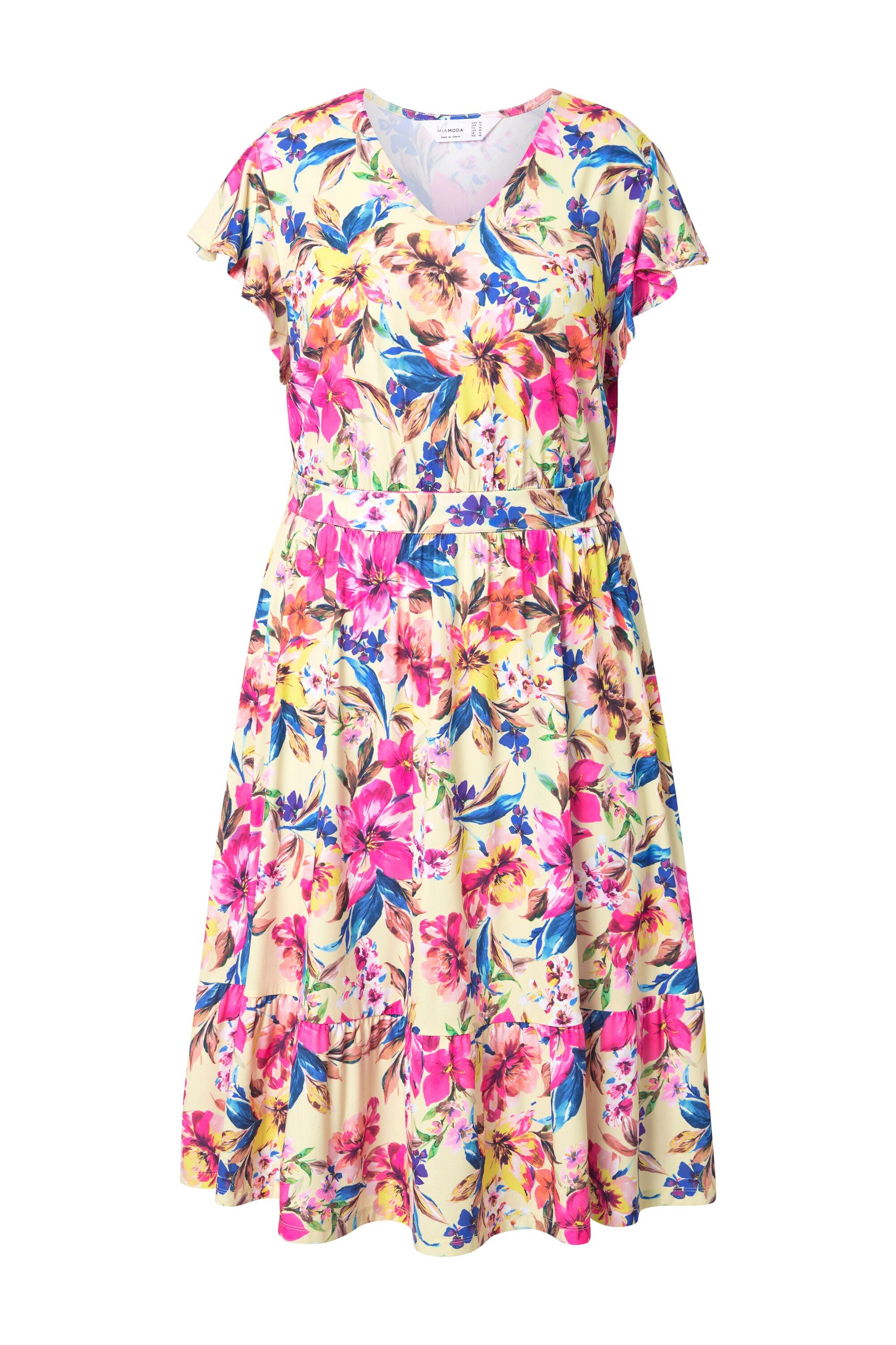 MIAMODA Jerseykleid Jerseykleid lange A-Linie Blumenmuster günstig online kaufen