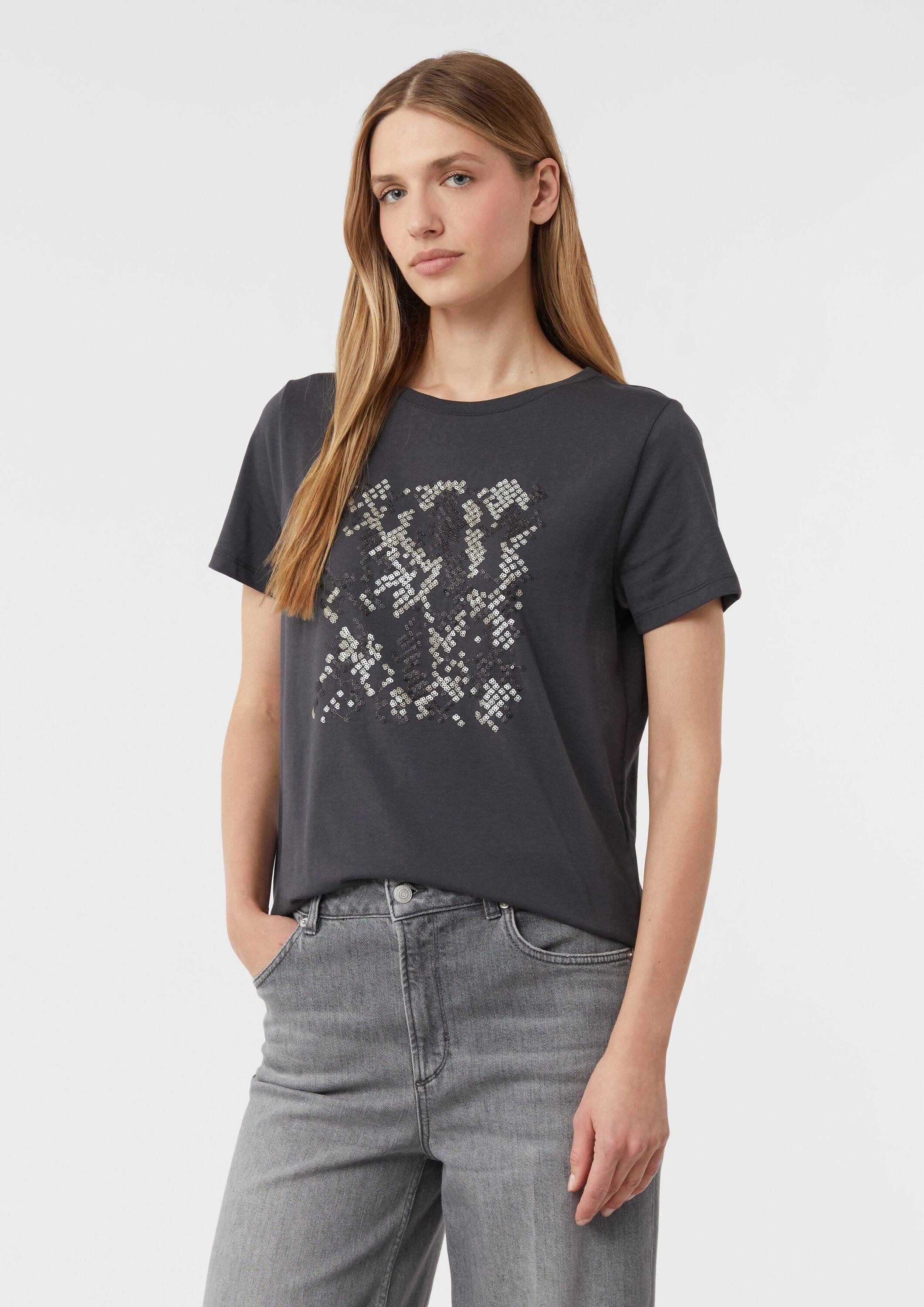 comma Kurzarmshirt T-Shirt T-Shirt aus Baumwolle günstig online kaufen