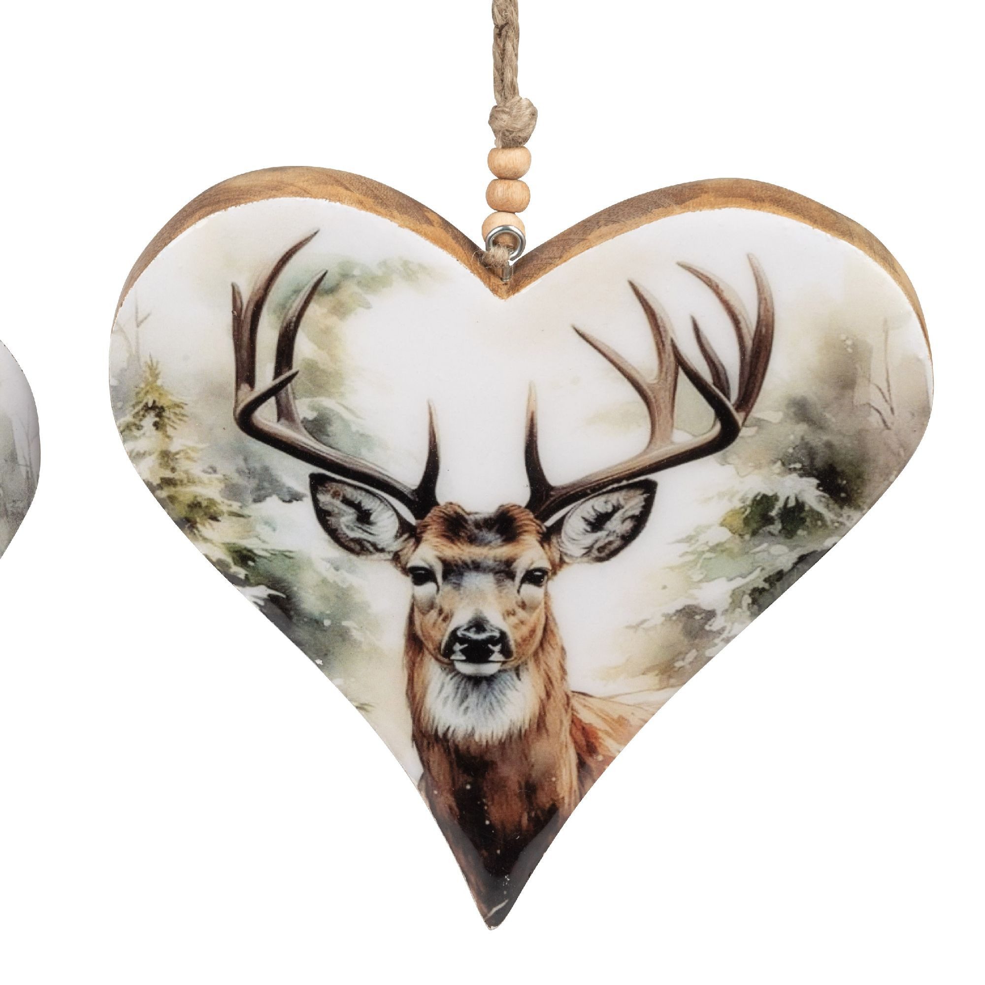 formano Dekohänger Alu Mangoholz, Farbe: natur, Motiv: Hirsch günstig online kaufen