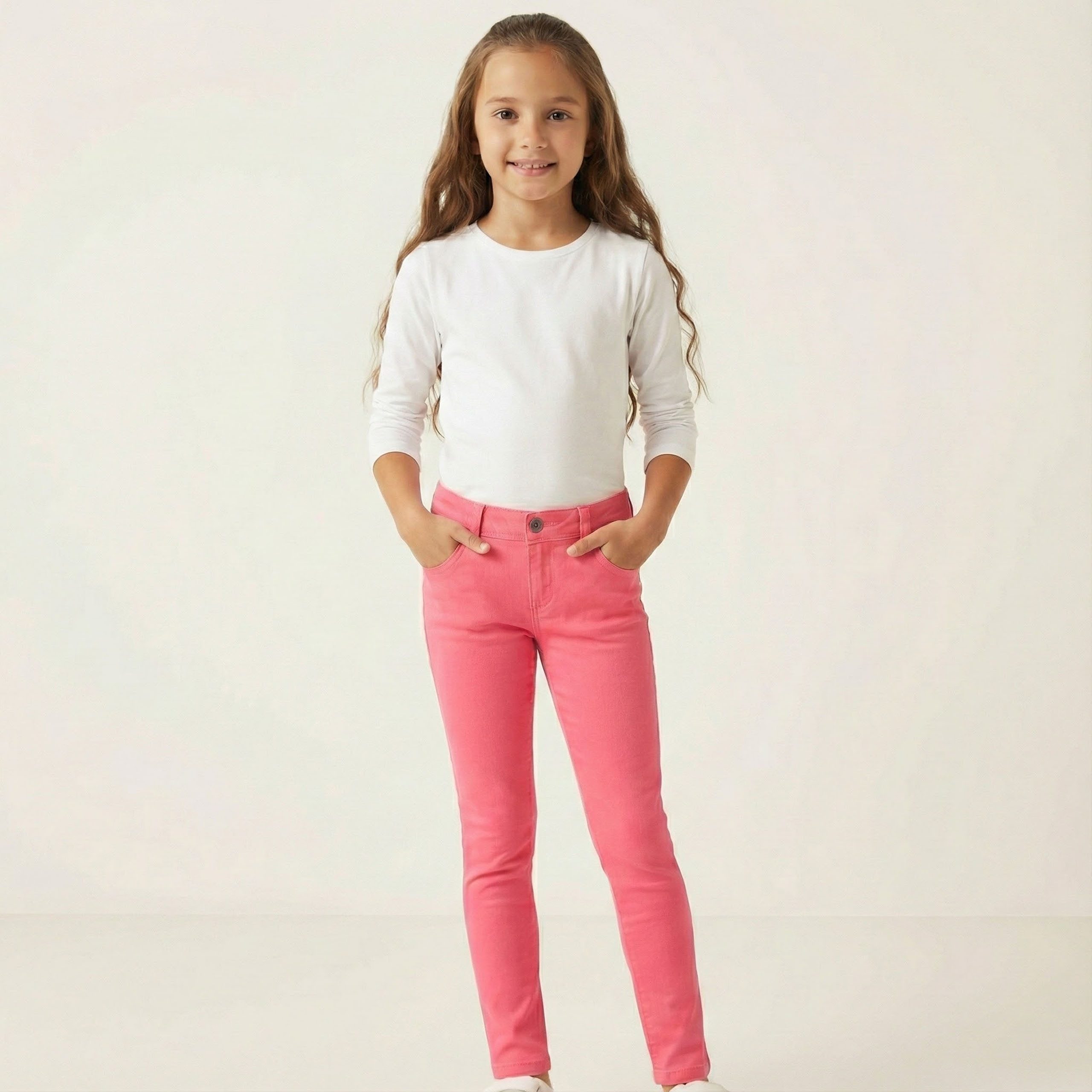 Sarcia.eu Schlupfhose Rosa Slim-Fit-Hose für Mädchen – bequem, aus Baumwolle gefertigt