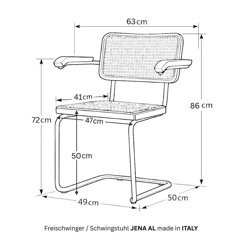 pemora Freischwinger 2-er Set Schwingstuhl Freischwinger JENA AL Gestell schwarz
