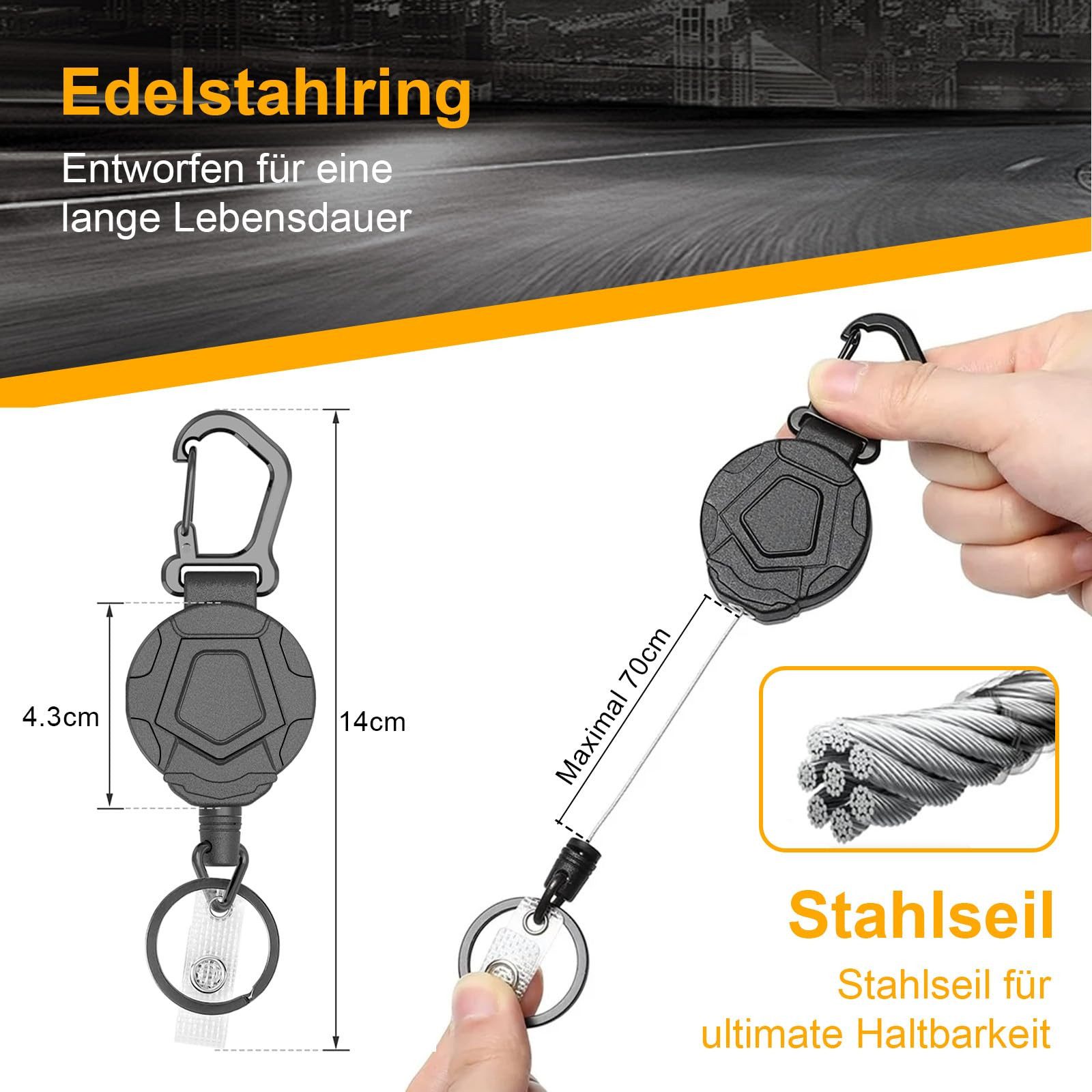 SURFOU Schlüsselanhänger Schlüsselanhänger 2er-Set mit Karabiner & ausziehb günstig online kaufen