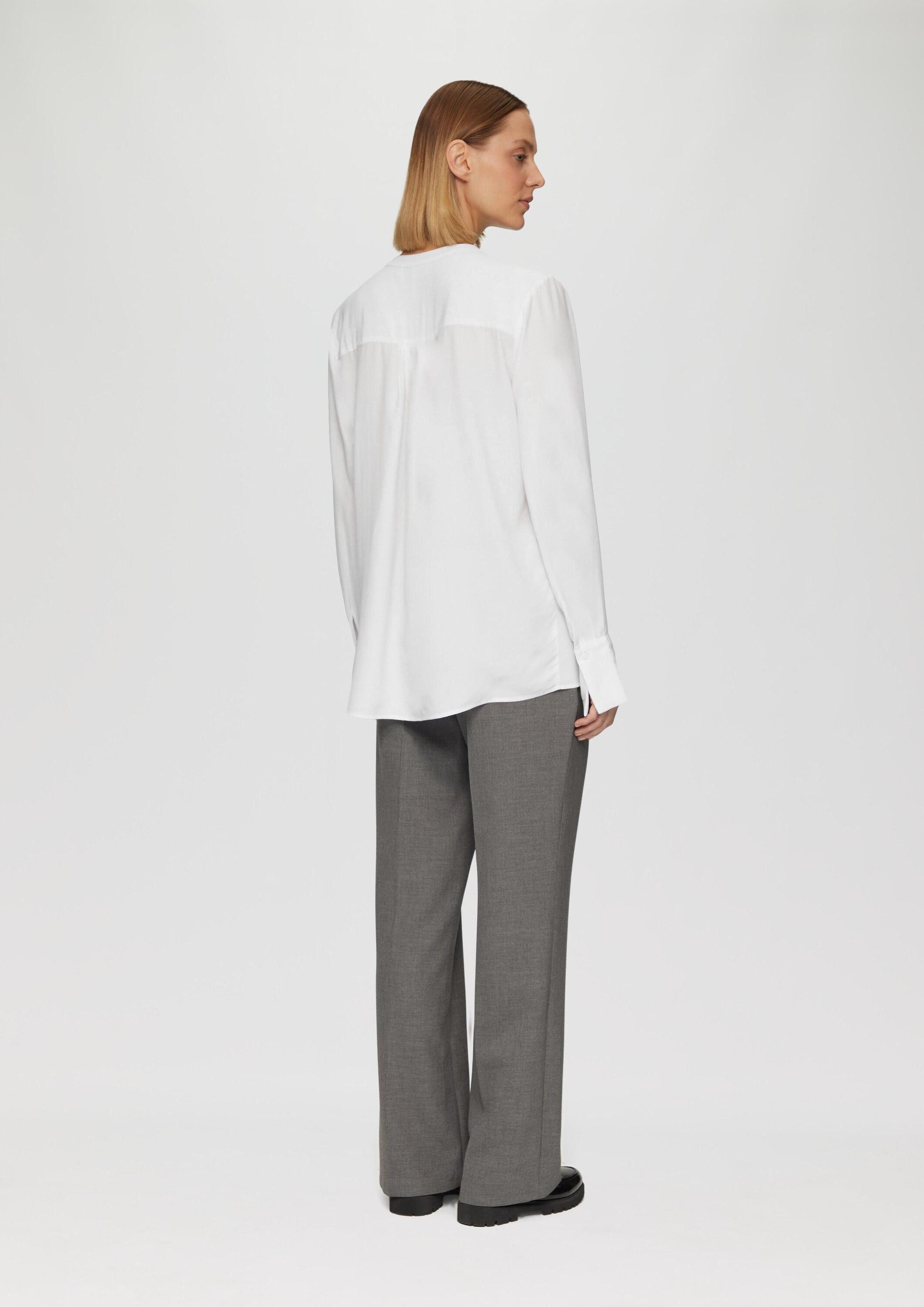 s.Oliver Langarmbluse Bluse Viskosebluse mit Faltendetails