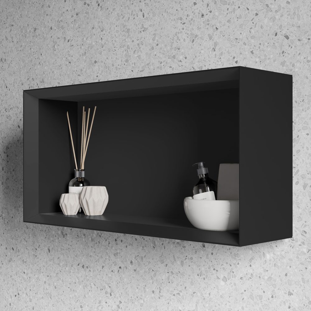 Bernstein Wandregal ARCTIC 640 Schwarz Softtouch, Schwarz softmatt; Innendekor Anthrazit softmatt