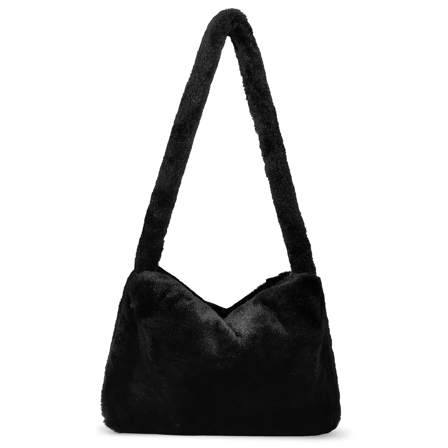 Coonoor Schultertasche Winter Plüsch Handtasche Niedlich Flauschige Umhängetasche, für College Schule Arbeit Reisen Einkaufen