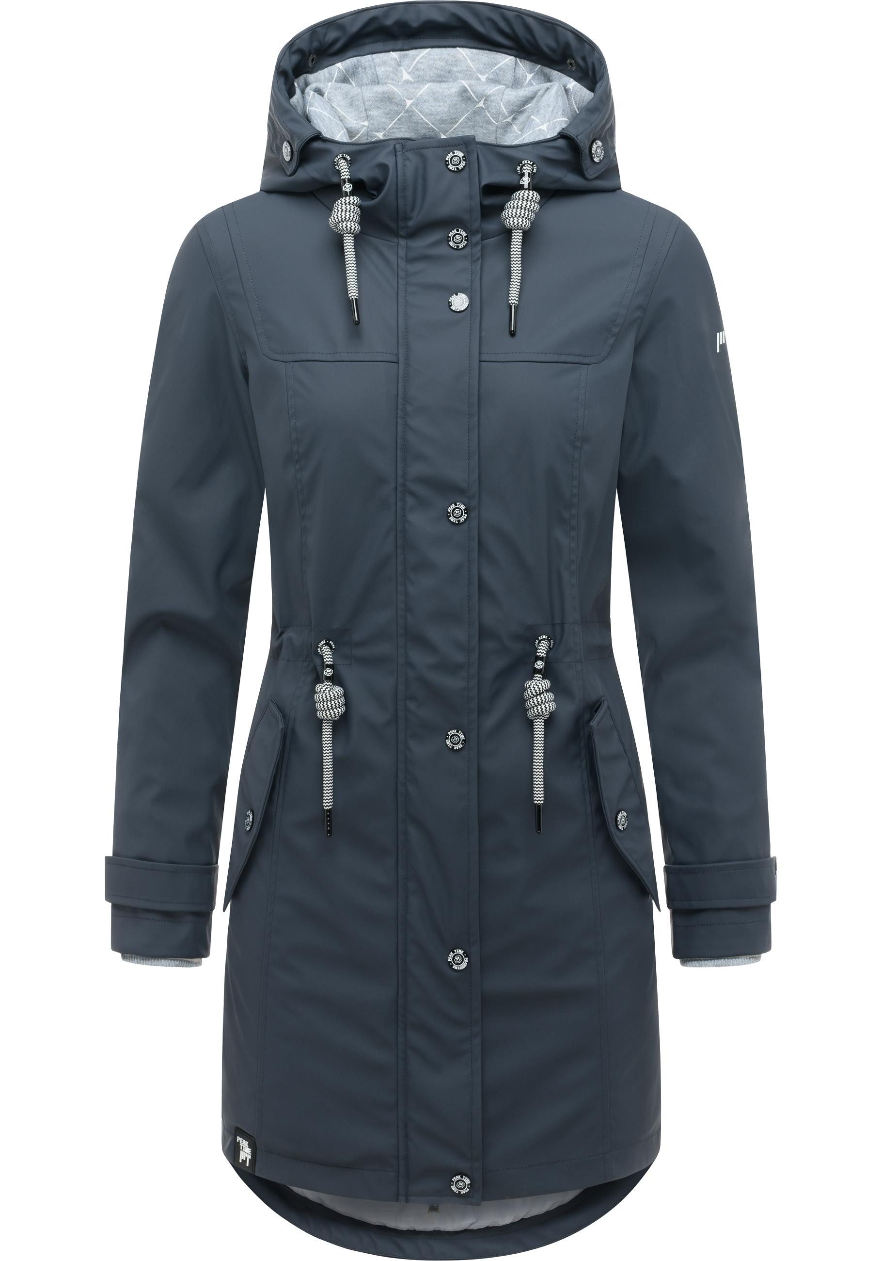 PEAK TIME Regenjacke L60042 stylisch taillierter Regenmantel für Damen
