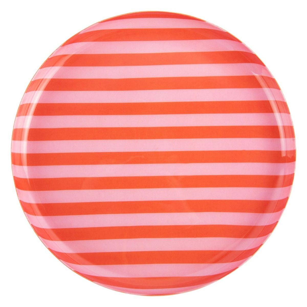 Present Time Tablett Tablett Animado Orange Pink gestreift (22cm)
