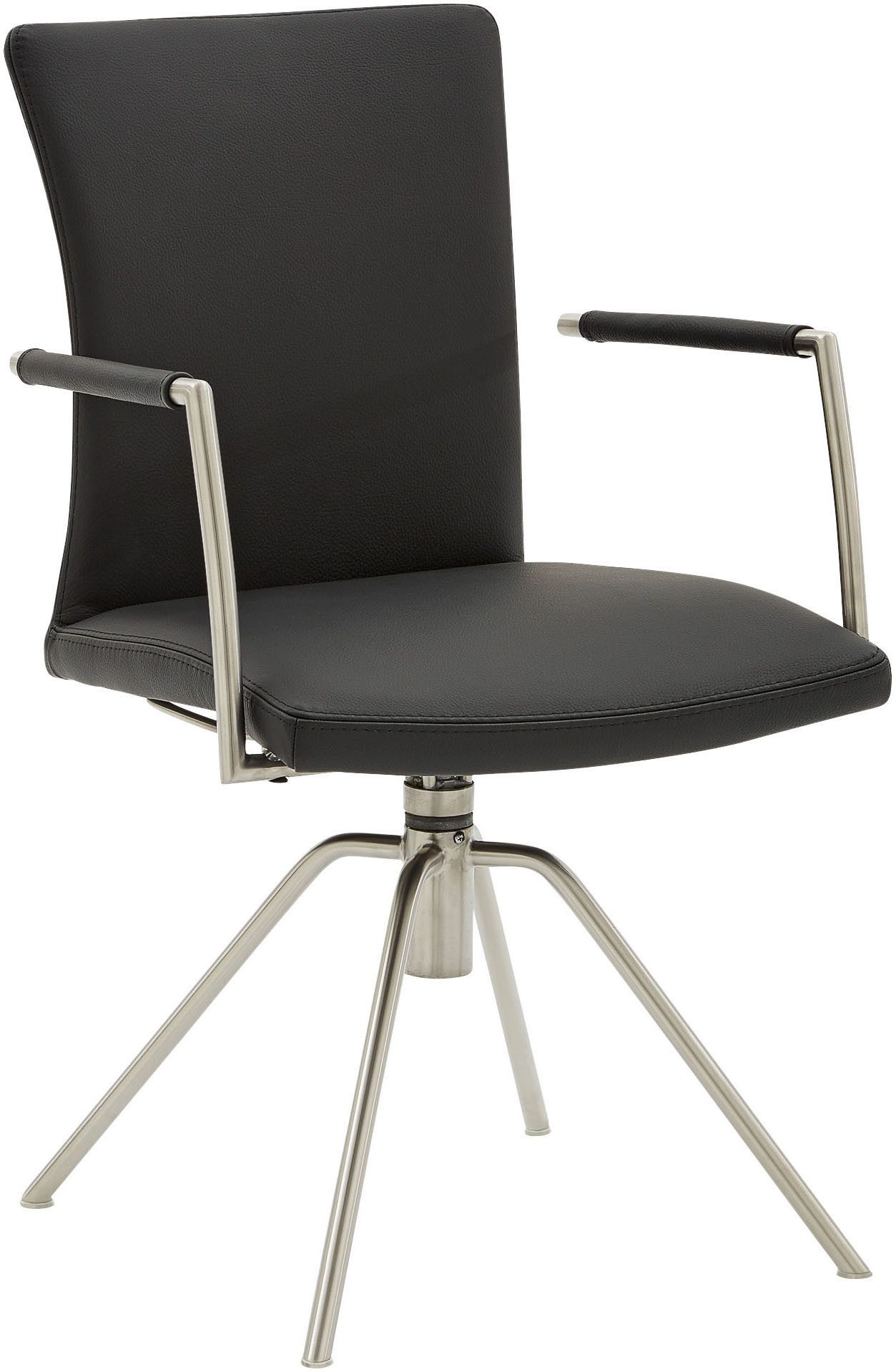 Musterring Armlehnstuhl Helmond 6720 (Packung, 1 St), Drehgestell Edelstahl, inkl. Rückholfunktion, offene Armlehne