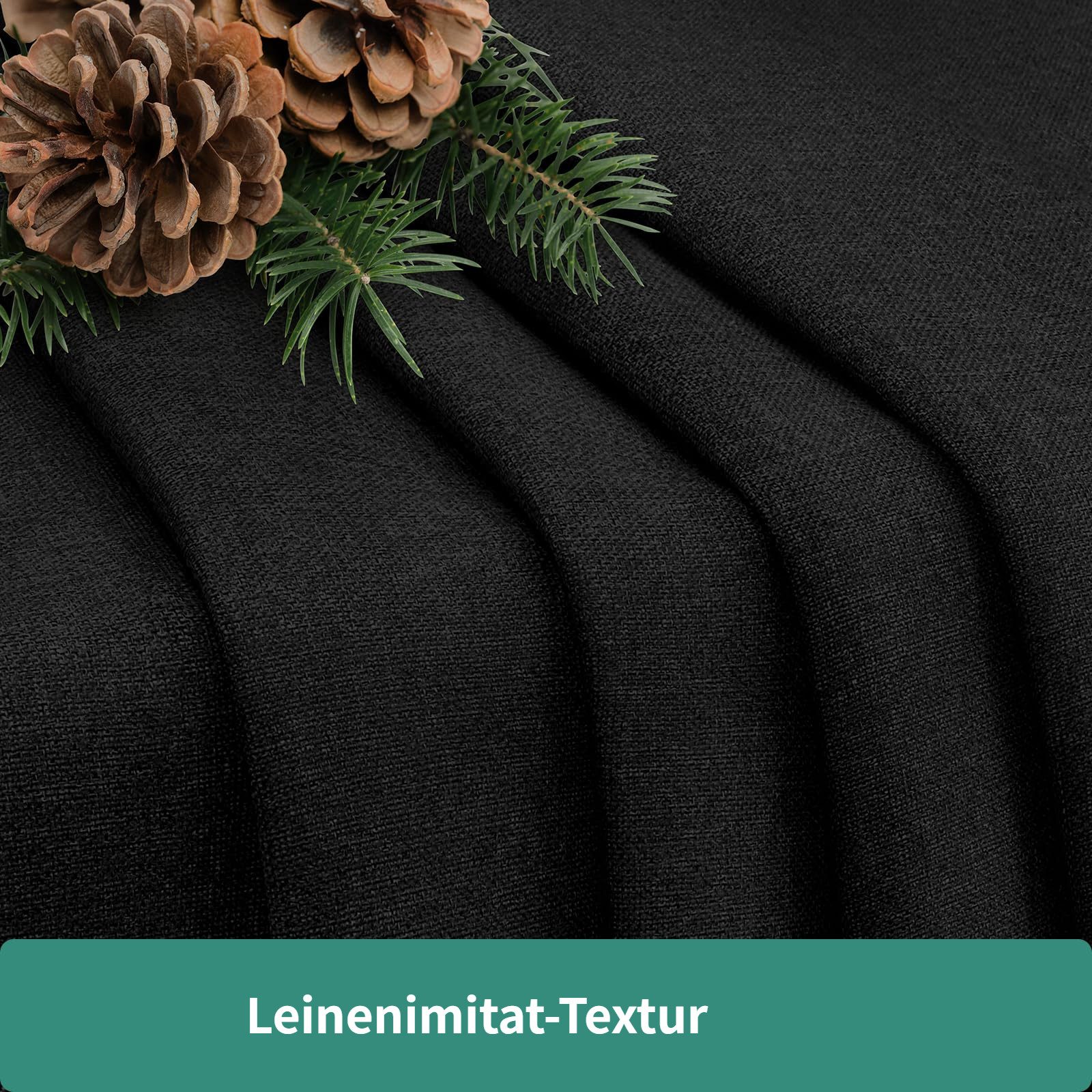 BYSURE Türvorhang Verdunkelungsgardine aus Leinen, mit Klettverschluss, verdunkelnd, Türgardine Balkontür Taschen Vorhang für Schlafzimmer