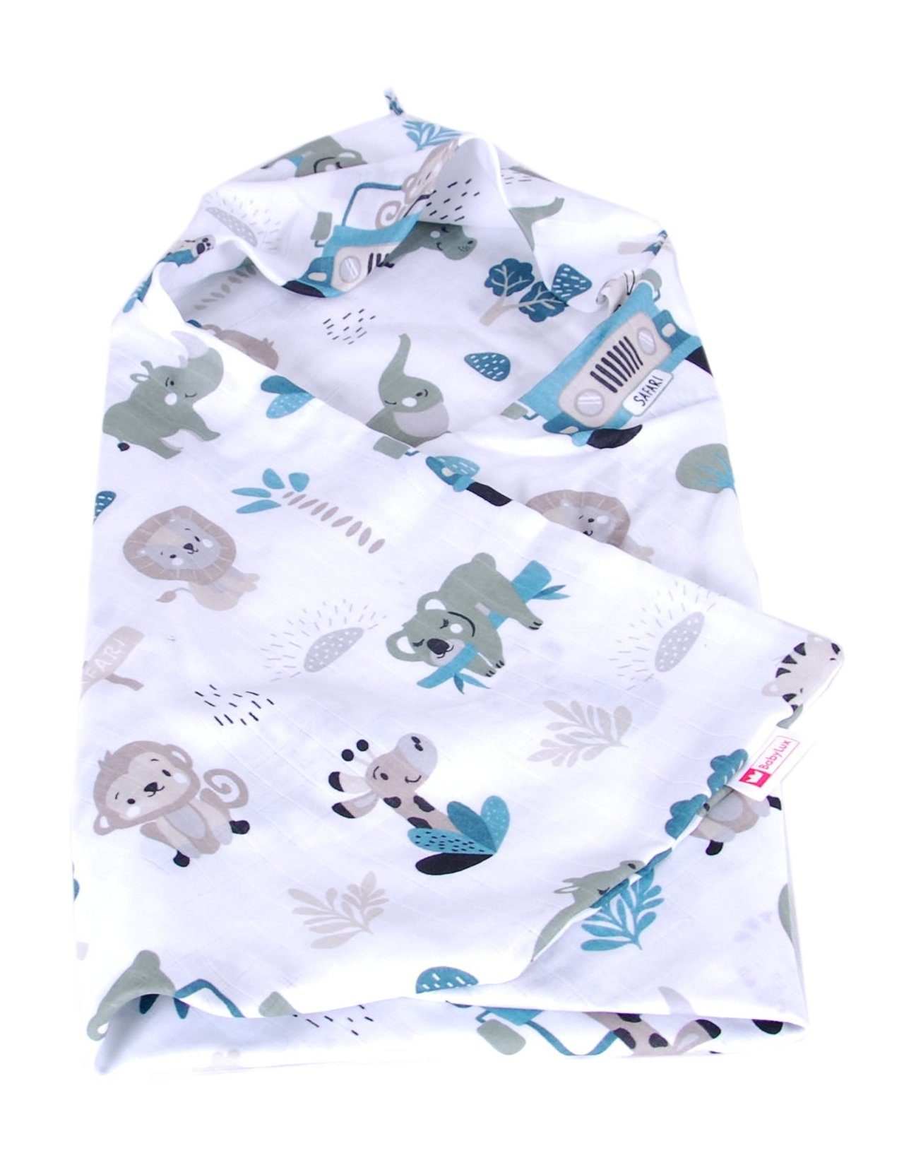 BabyLux Badetuch BabyLux Badetuch Handtuch Musselin Baby Kind Kaputzenhandtuch 80x80cm, OK135 Zoo