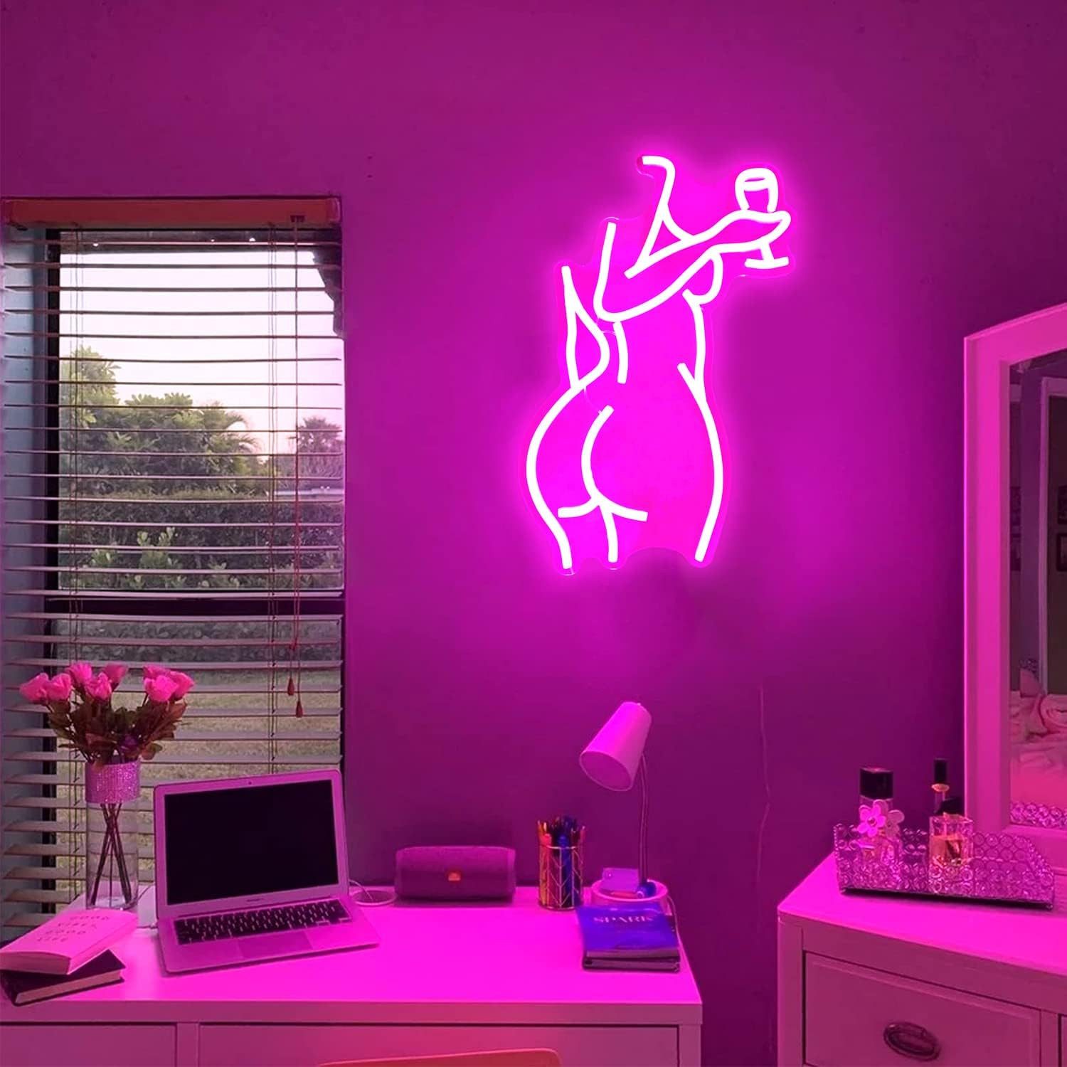MUPOO LED Dekofigur Lady Back Neon günstig online kaufen