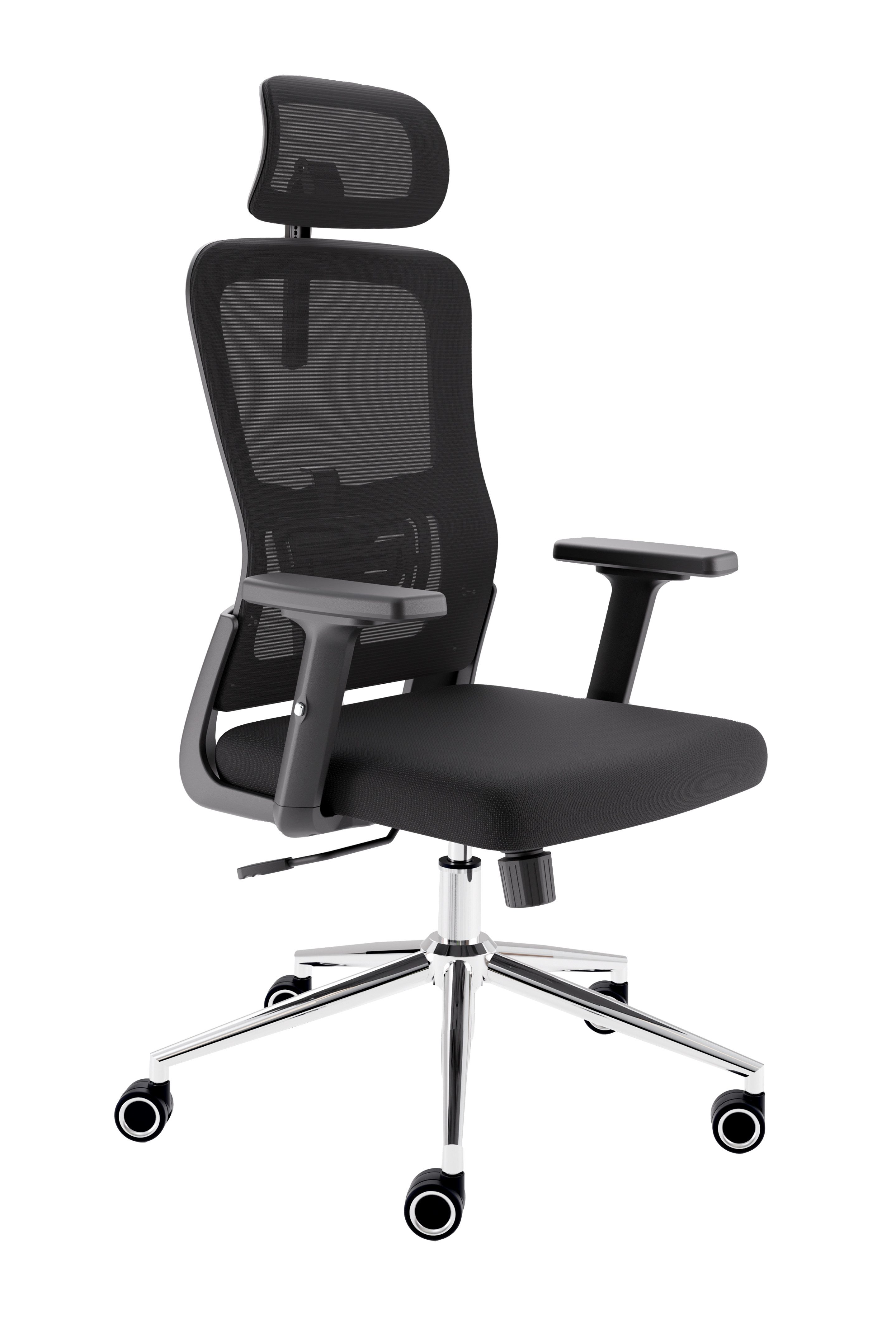 CLOUVOU Bürostuhl Ergonomisch, Schreibtischstuhl bis 150 kg - Testsieger (BrightSeat - Chefsessel für Arbeitszimmer, 2D Armlehne), Blade Wheels, Homeoffice, Gaming Stuhl, Drehstuhl