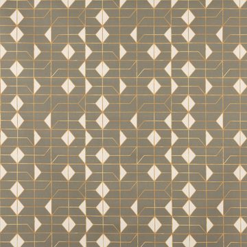 SCHÖNER LEBEN. Stoff Dekostoff Baumwolle Navani3 Art Deco Geometrie khakigrün gold beige 1, Digitaldruck