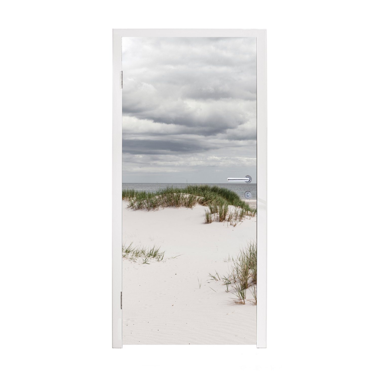 MuchoWow Türtapete Eine Wolkenformation über für Tür, cm 75x205 weißen (1 St), bedruckt, Türaufkleber, Matt, Fototapete Dünen