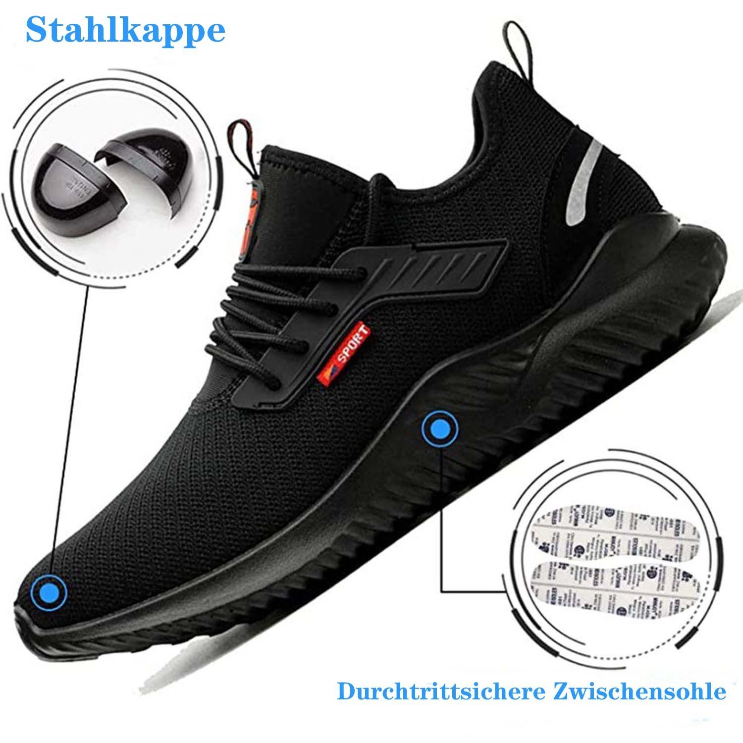 Schutzschuhe Daisred Stahlkappenschuhe Sportlich Atmungsaktiv Arbeitsschuh