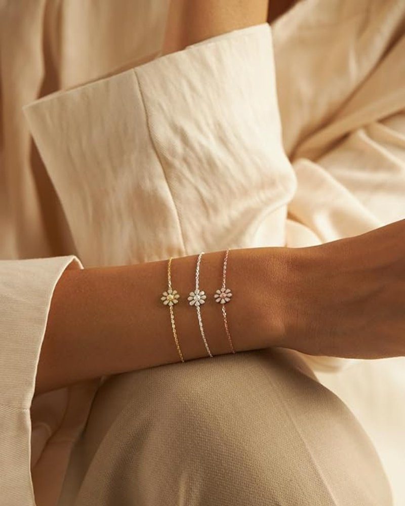 I, Silber Einzelstück® Armband Gänseblümchen mit mit Einzelstück Armband Zirkonia Daisy