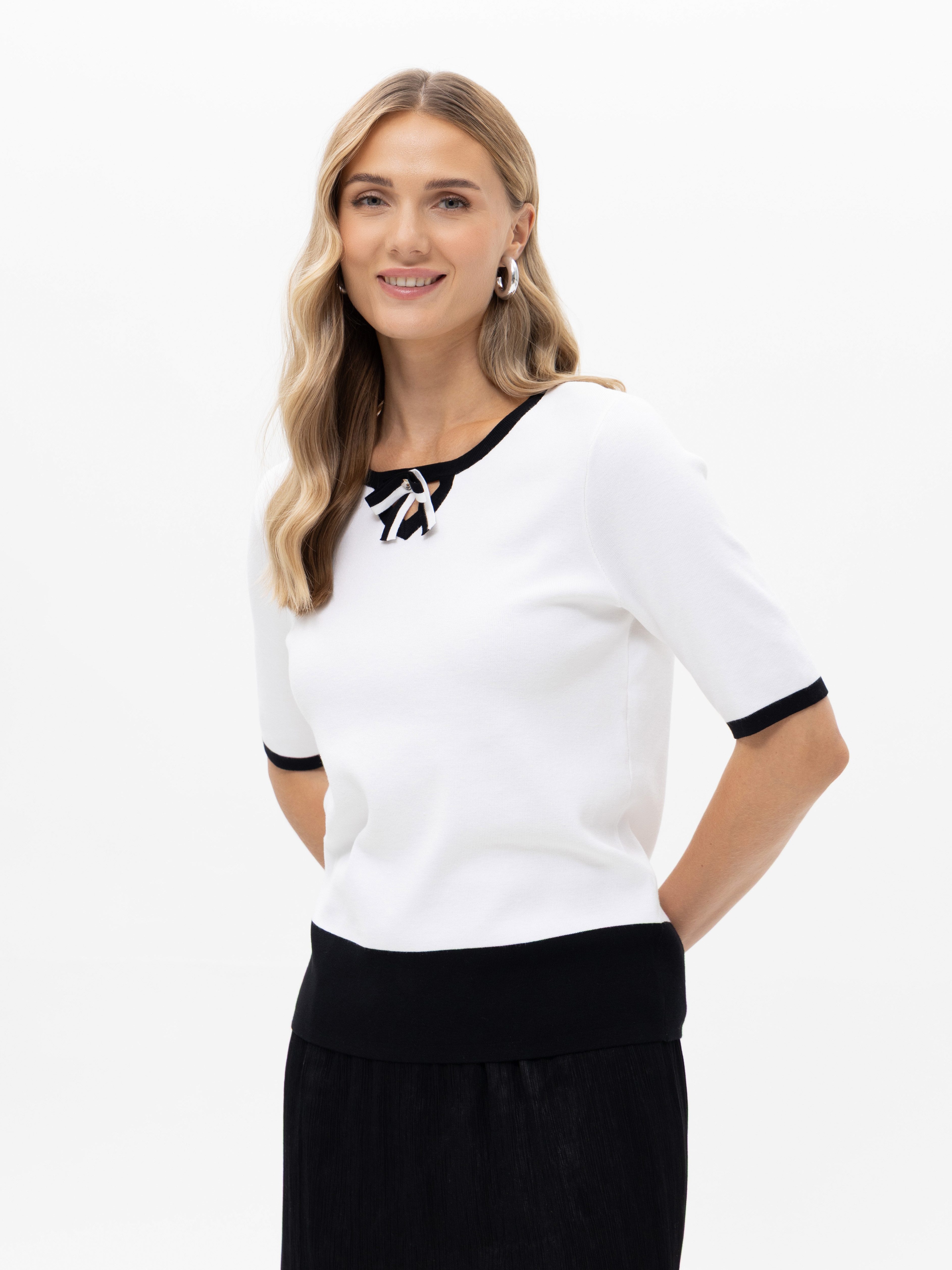 Passioni 3/4-Arm-Shirt mit Schleifendetail