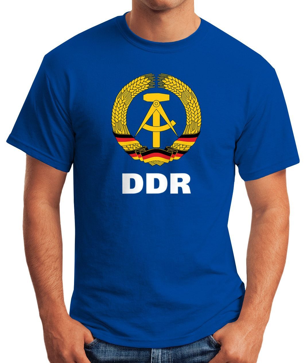Print-Shirt Herren T-Shirt WM DDR Nostalgie Fun-Shirt Moonworks®