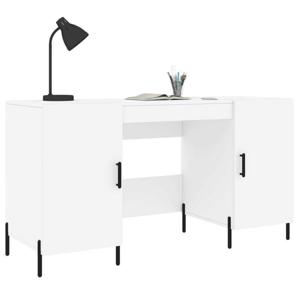 vidaXL Schreibtisch | Schreibtisch cm Weiß Weiß Weiß Holzwerkstoff 140x50x75
