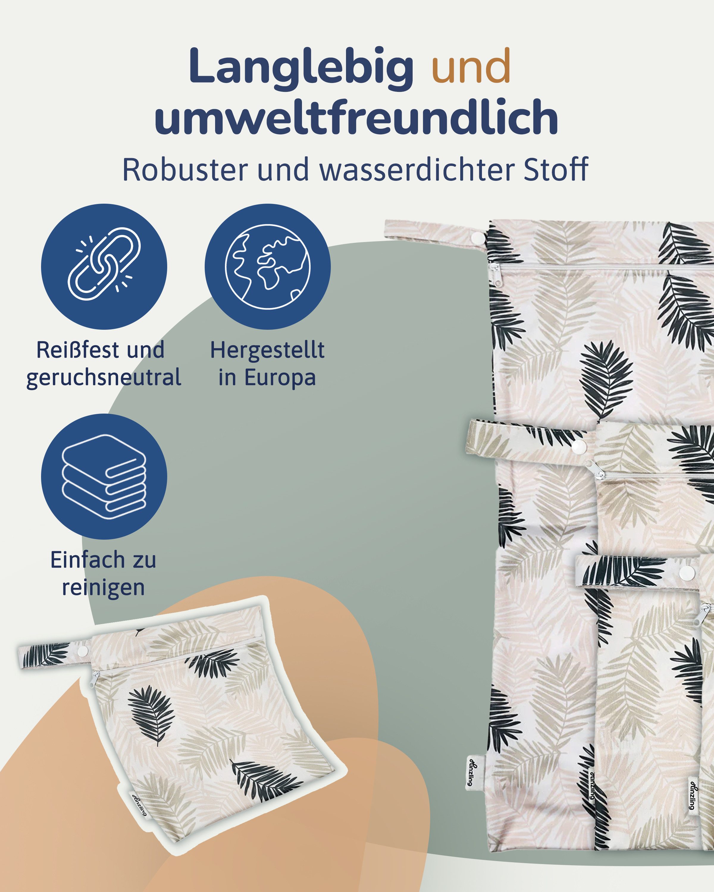 Hinzling Windeltasche Wetbag für Stoffwindeln – Nachhaltige Wetbags aus recyceltem Polyester