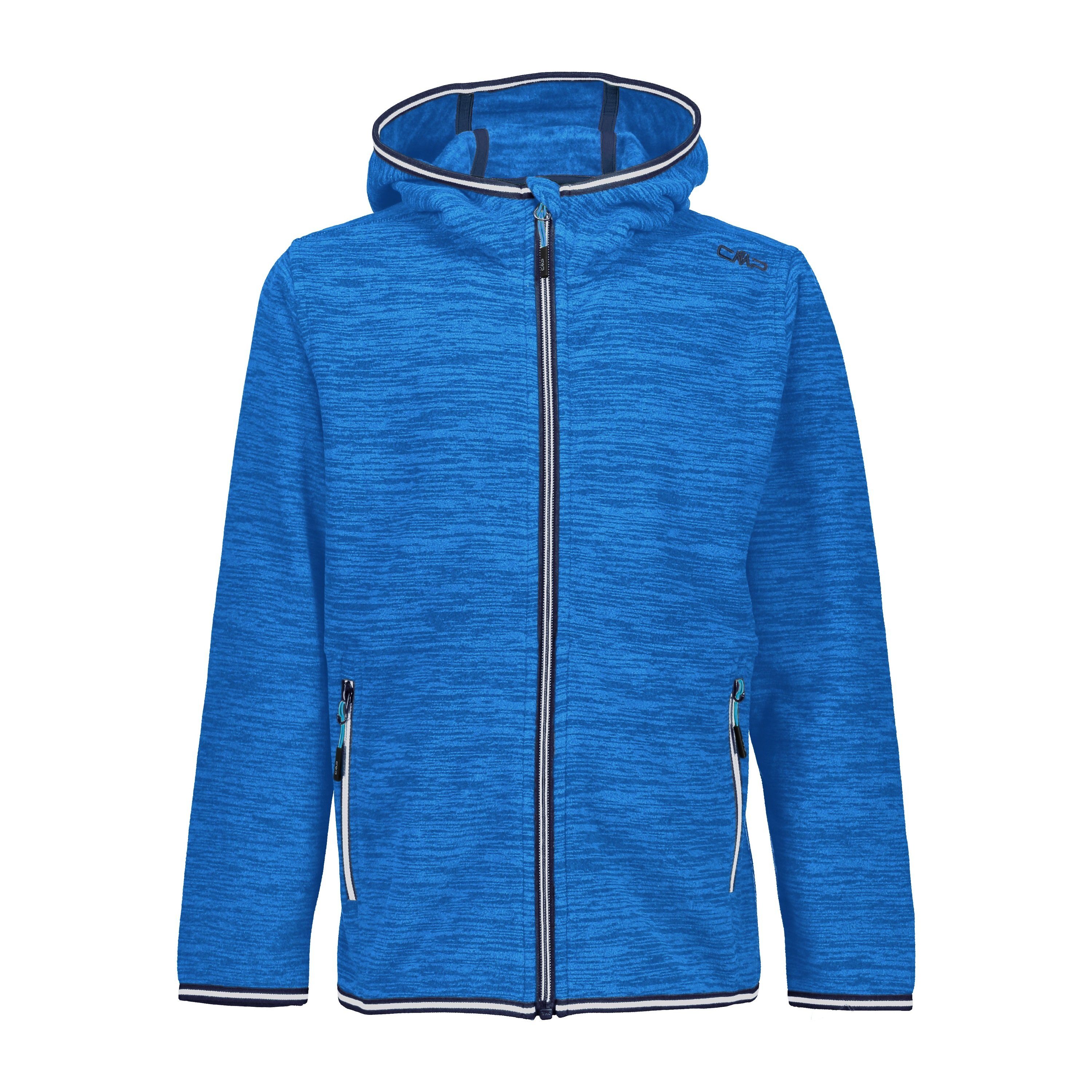 Monki – Fleece-Jacke Mit Reißverschluss Und Abstraktem Muster In Beige Und Blau