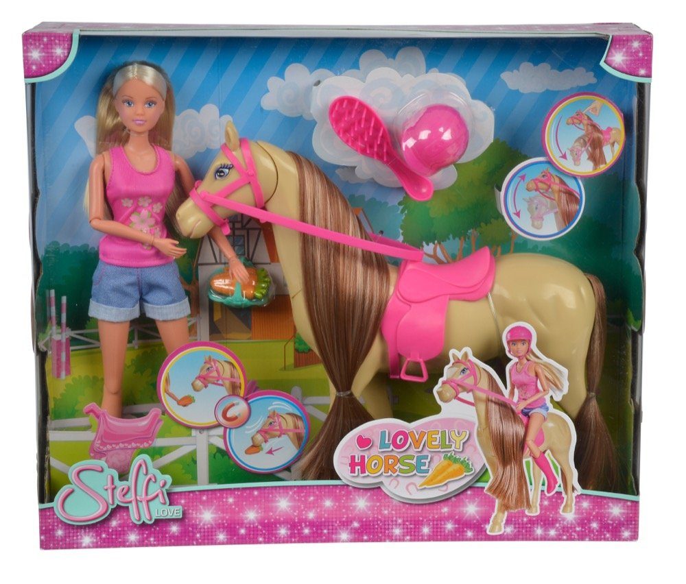Anziehpuppe Love Lovely Horse Pferd mit Magnet Reitausflug 105733052
