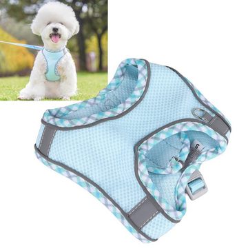 FIDDY Hunde-Halsband Reflektierendes, verstellbares Hundegeschirr und Leine-Set, Bequeme und sichere, verbesserte Haustierleine (hellblau)