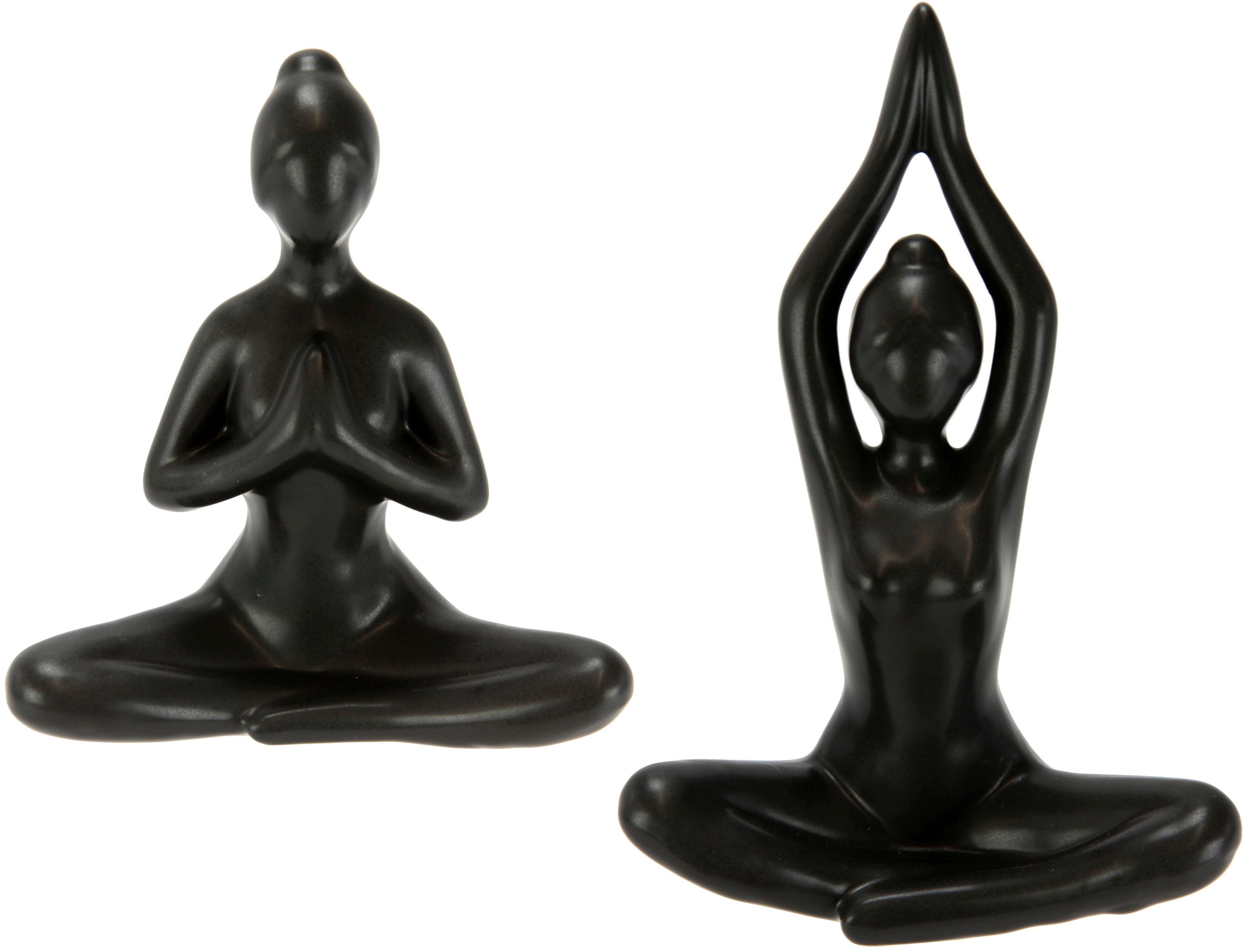 2er Yogaskulptur Set, Dekofigur Yoga-Frau, I.GE.A. Yogafigur,