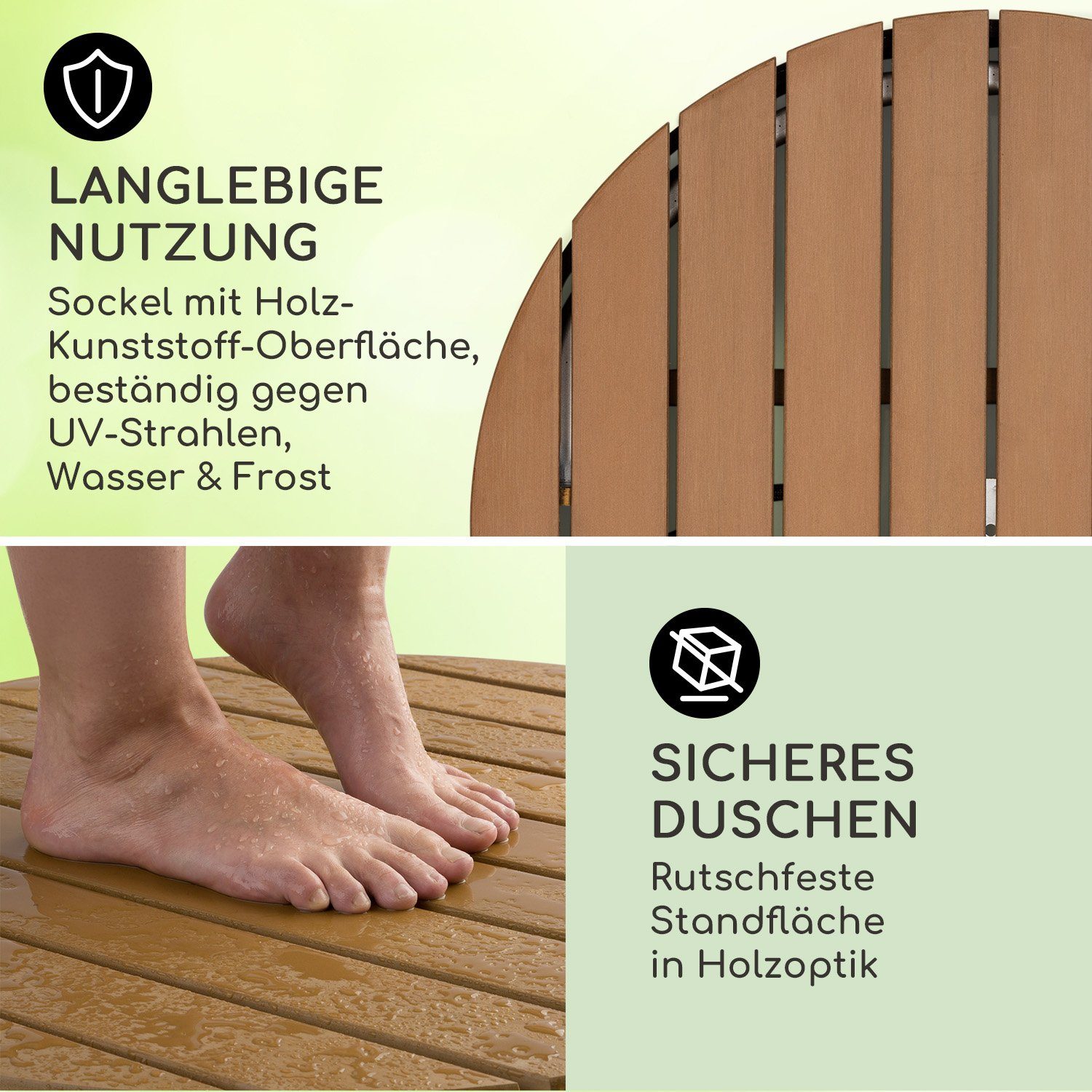 blumfeldt Gartendusche Cool Breeze (Set, 1 St), Outdooor bodenplatte Bodendusche Fußdusche Außen ohne Stromanschluss